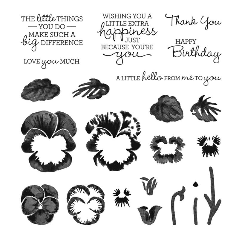 HAS Mountain - Elegant Floral Pansy Patch Stamp & Coordinating Dies Set for DIY Scrapbooking, Card Making, Craft Die Cuts, Home Décor, and Embossing Art (Stamps Only) - Perfect for Wedding Invitations, Gift Tags, and Handmade Greeting Cards