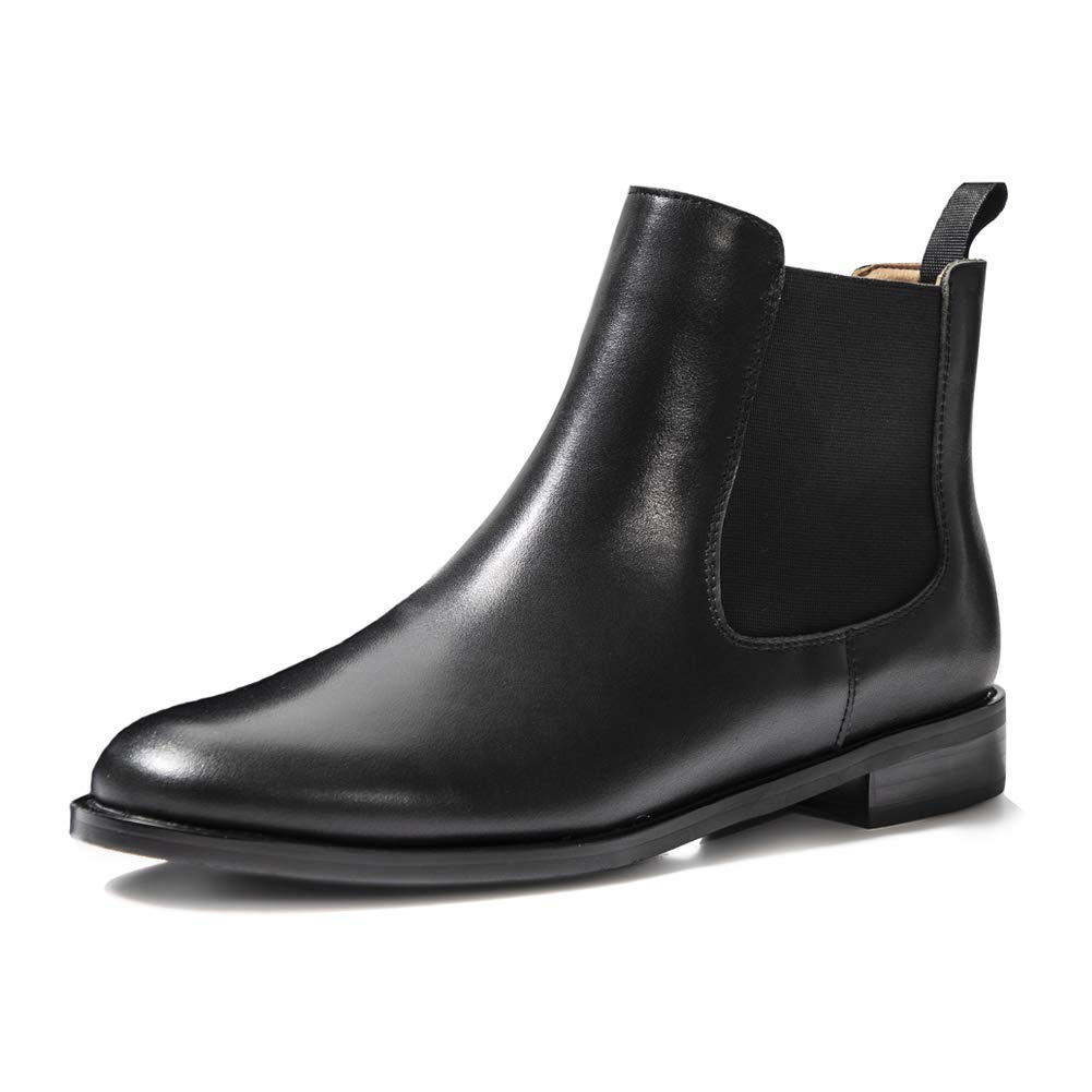 Women's Classic Leather Chelsea Boots - Waterproof Ankle Boots for Women, Comfortable Slip On Booties with Rubber Sole, Perfect for Fall Winter, Office, Casual & Outdoor Walking