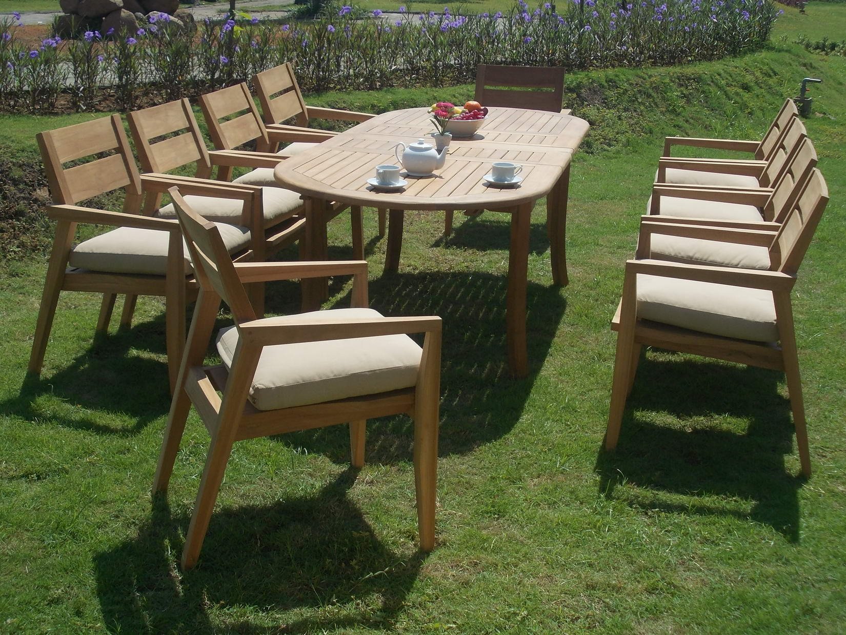 Premium Grade-A Teak Wood 6-Piece Dining Set - 118