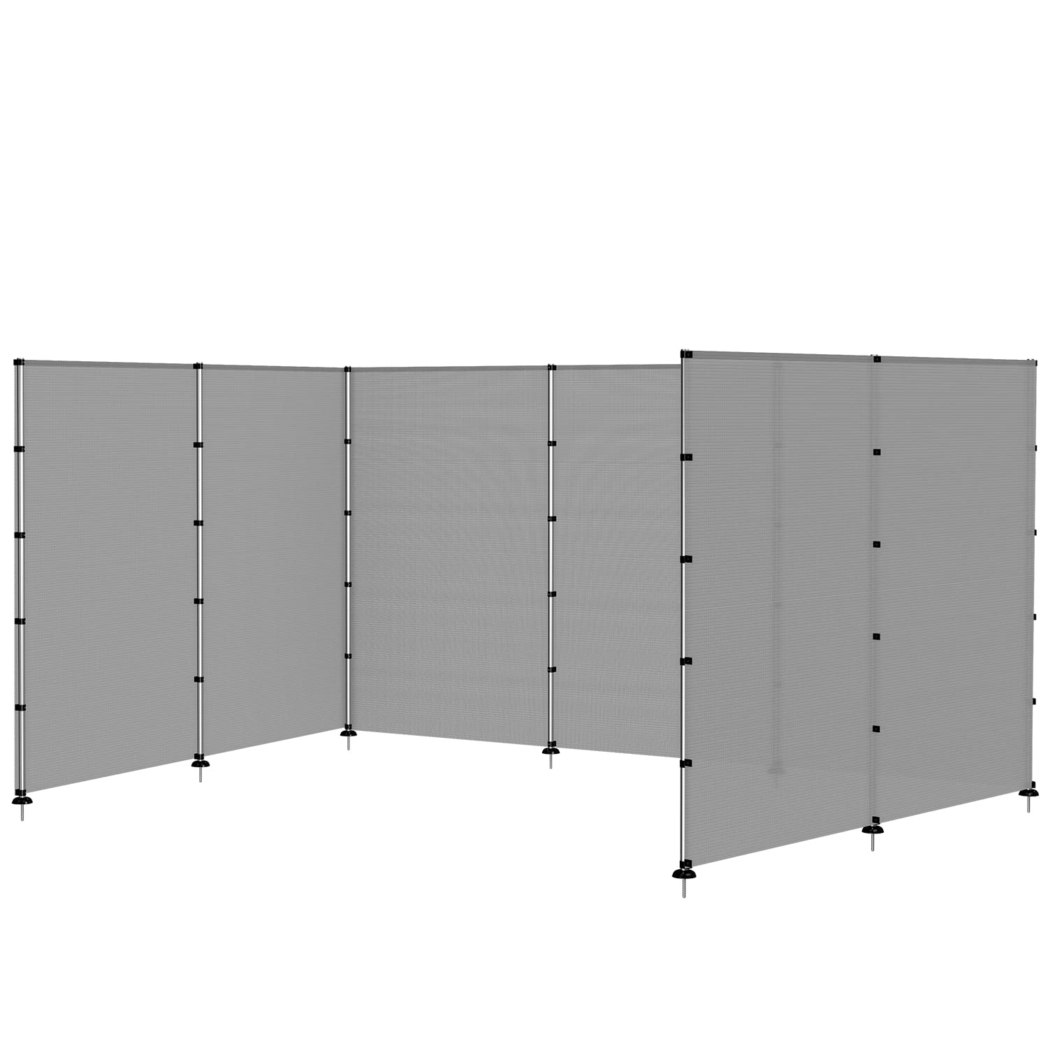 Coarbor 6'x17' Outdoor Privacy Fence - Grey Freestanding Screen for Pool, Deck & Yard