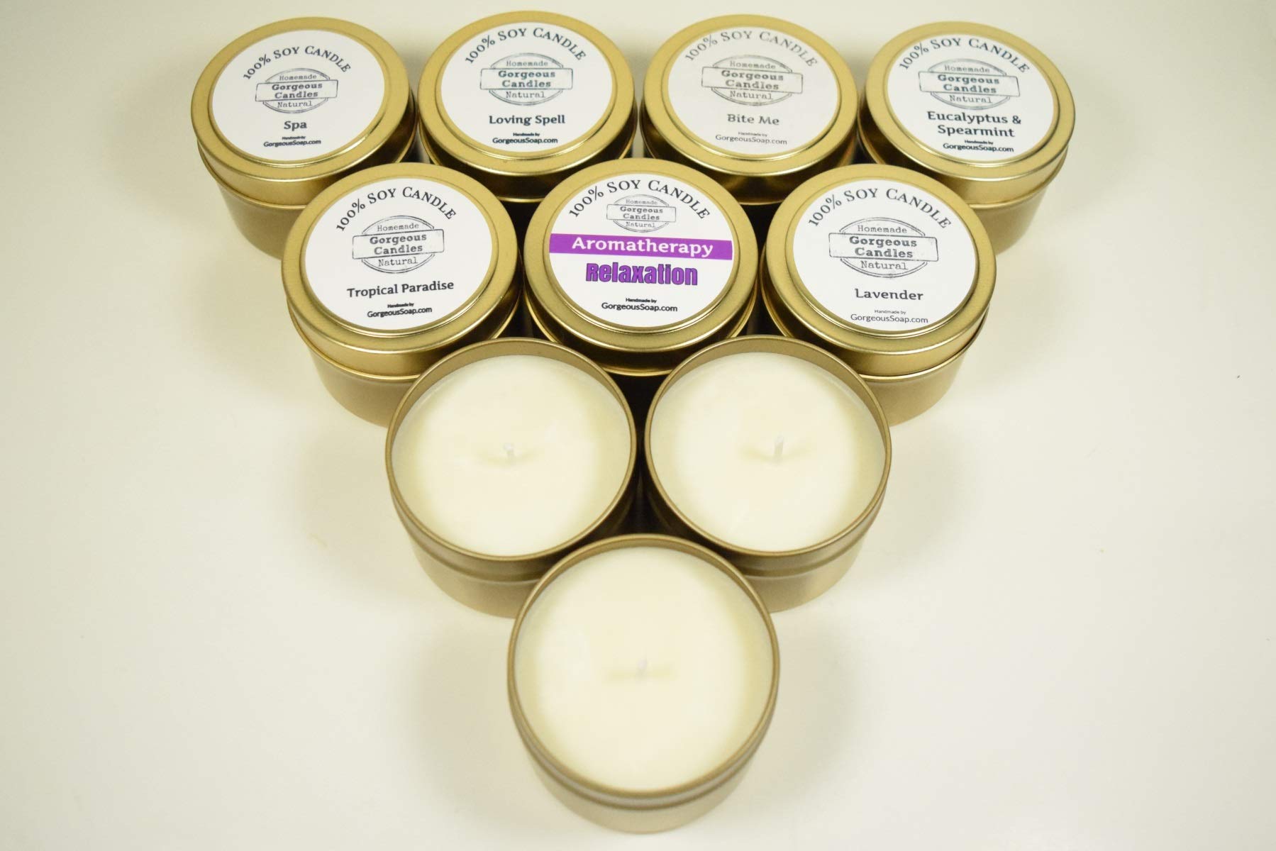 Natural Soy Candles - 4 oz Hand-Poured Scented Soy Wax Candles in Tin | Aromatherapy, Relaxation & Home Decor Gift | Perfect for Yoga, Meditation & Romantic Dinners