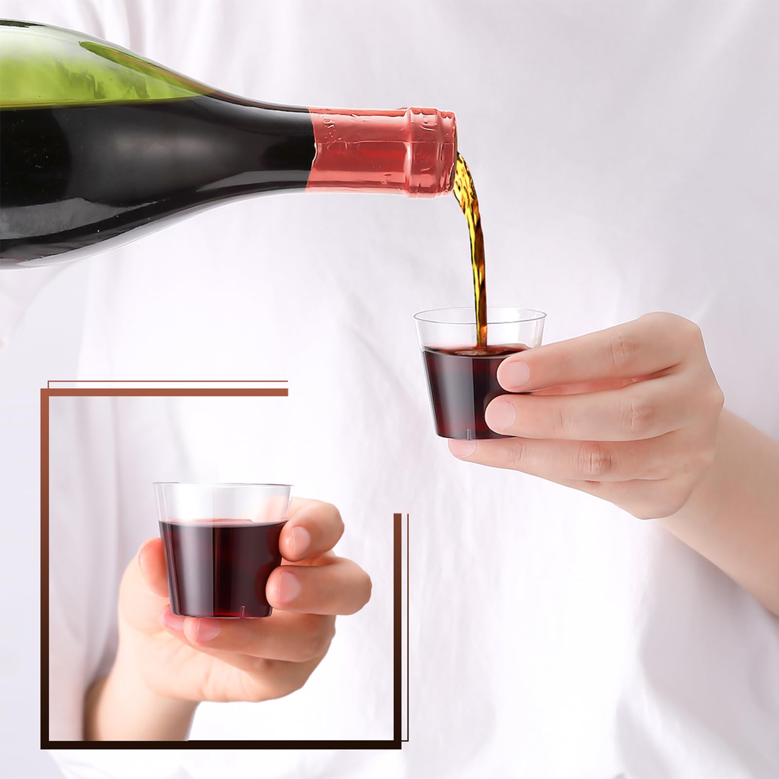 JOLLY CHEF 500 Plastic Shot Glasses 2 oz Disposable Cups - 2 Ounce Clear Plastic Party Shot Cups for Halloween, Thanksgiving, Christmas & New Year Celebrations - Perfect for Cocktails, Jello Shots, and Party Favors