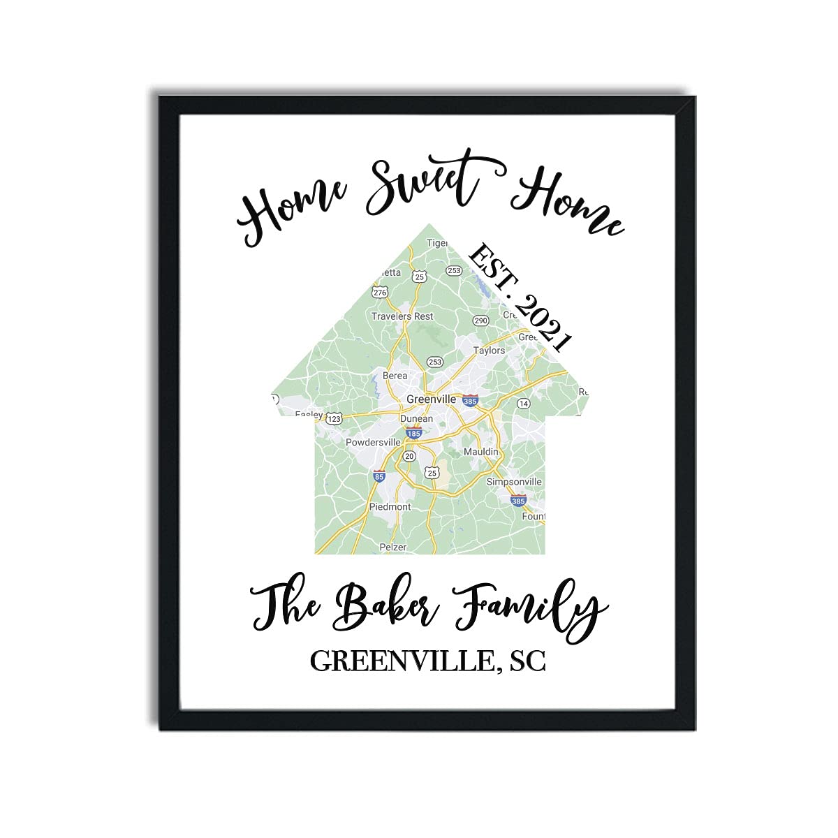 Personalized Home Sweet Home Print - Custom Housewarming Gift for New Homeowners | First Home Gift & Closing Present | Unique Home Map Art Print | Perfect for Wall Decor, House Parties & Special Occasions
