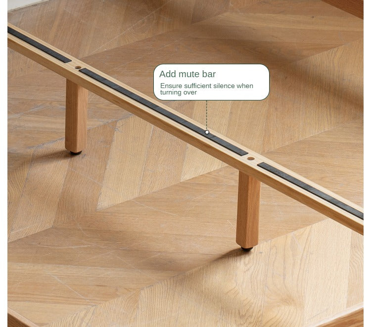 Solid Oak Wood Modern Minimalist Bed Frame - Durable & Stylish for Bedroom, Guest Room, or Studio Apartment