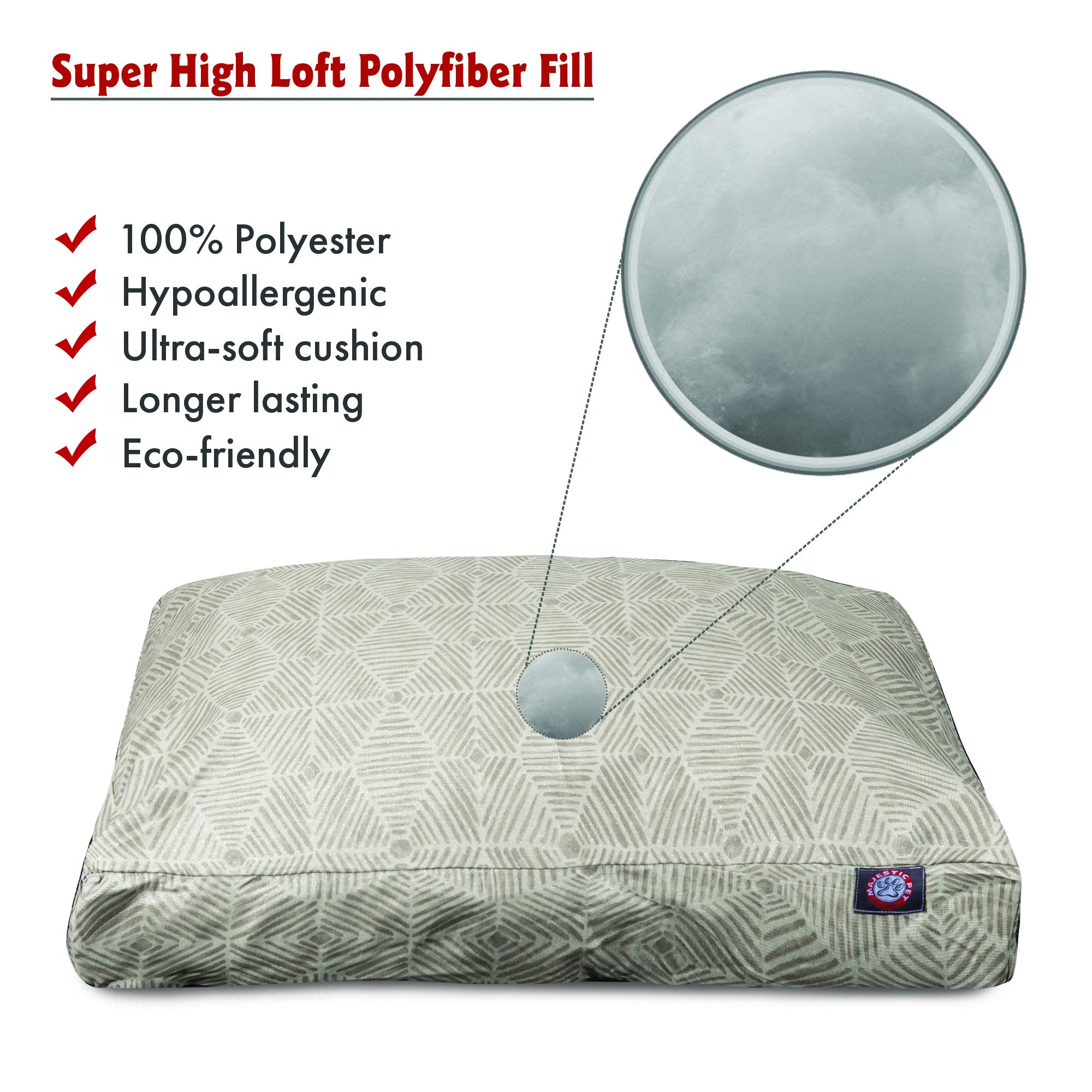 Majestic Pet Charlie Beige Metallic Medium Rectangle Dog Bed - Cozy & Durable Orthopedic Pet Bed for Small to Medium Dogs, Perfect for Living Room, Bedroom or Crate Use