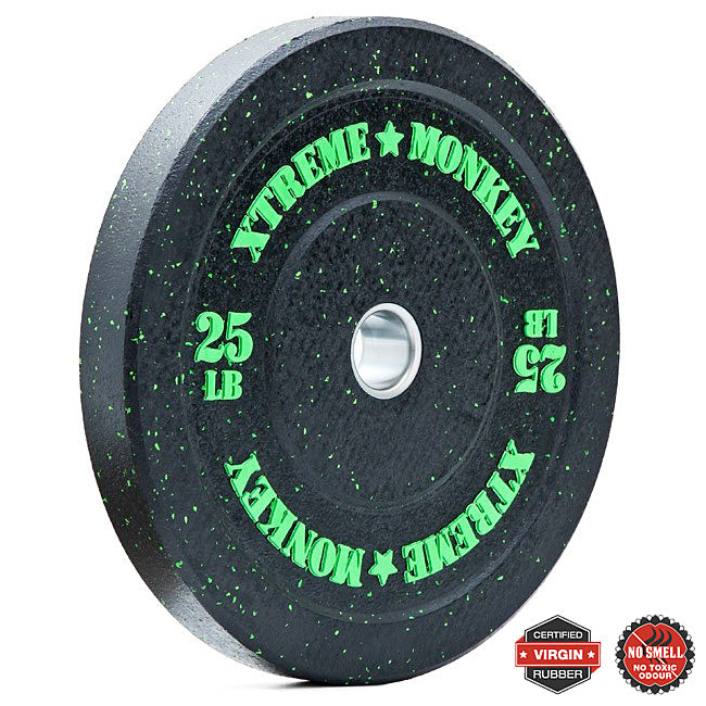 XM FITNESS 25lbs Crumb Rubber Bumper Plate - Olympic Weight Plate for CrossFit, Powerlifting & Home Gym Workouts