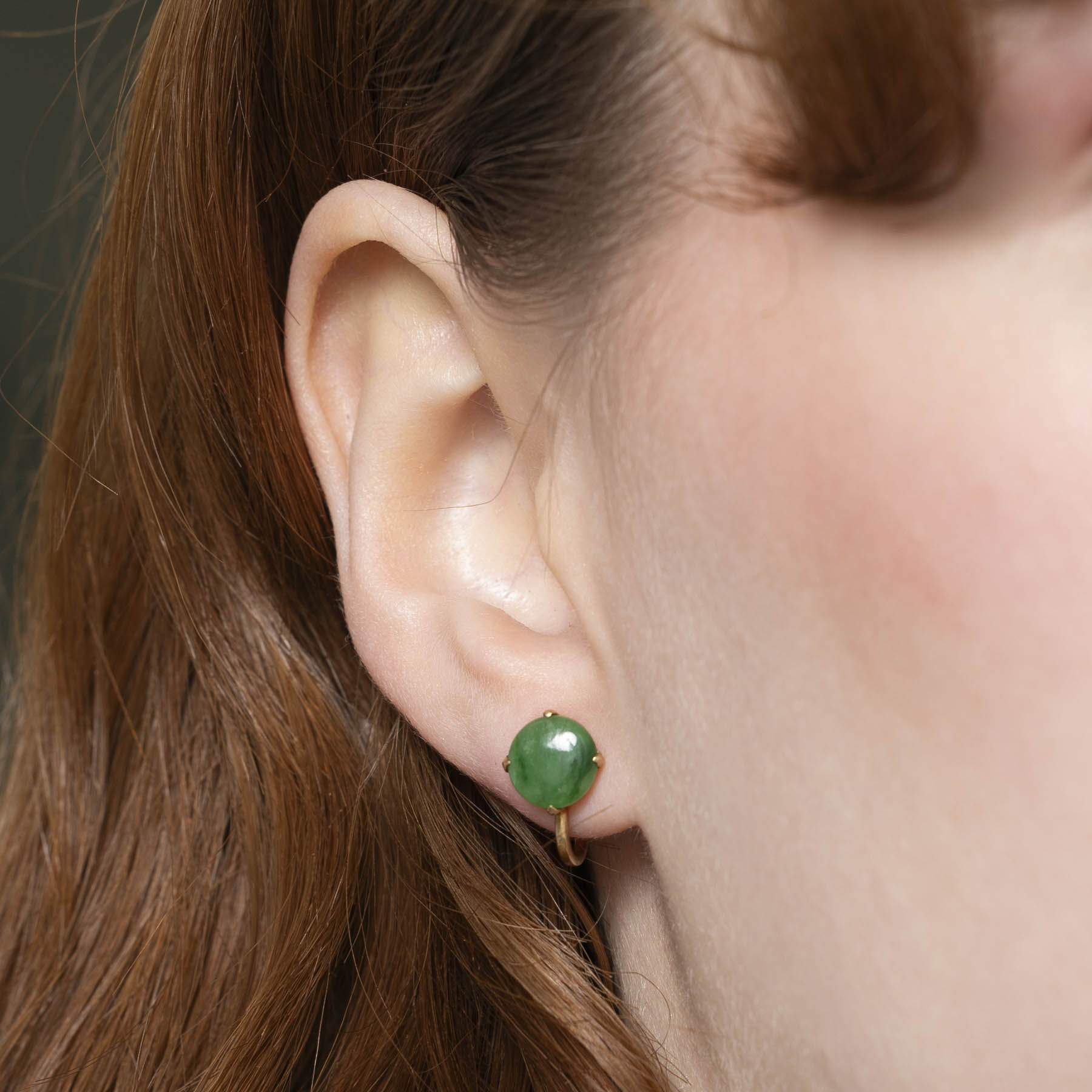 2.00ctw Clip-On Jadeite Earrings for Women - Elegant Non-Pierced Ear Jewelry for Weddings & Special Occasions