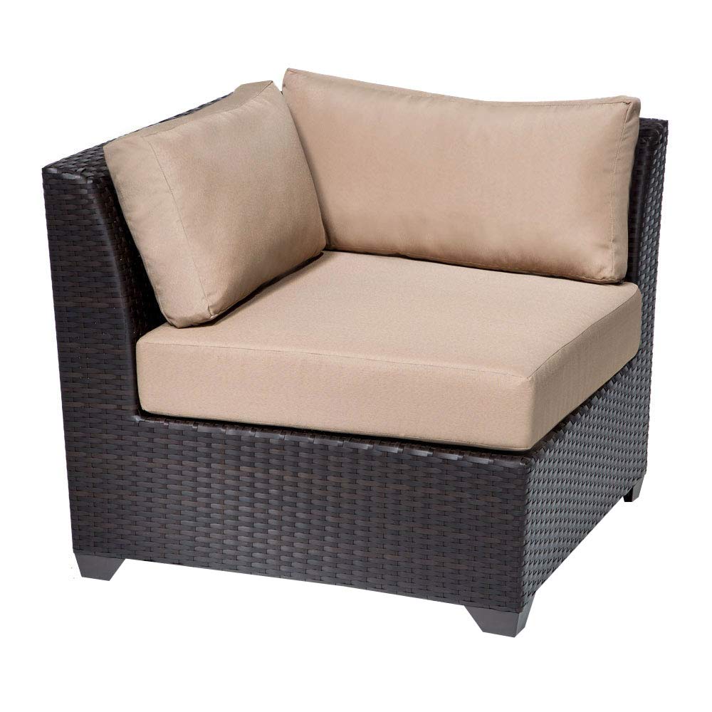 TK Classics BARBADOS 6-Piece Outdoor Wicker Patio Furniture Set in Navy Blue - All-Weather Rattan Sofa Set with Coffee Table for Garden, Poolside & Backyard Relaxation