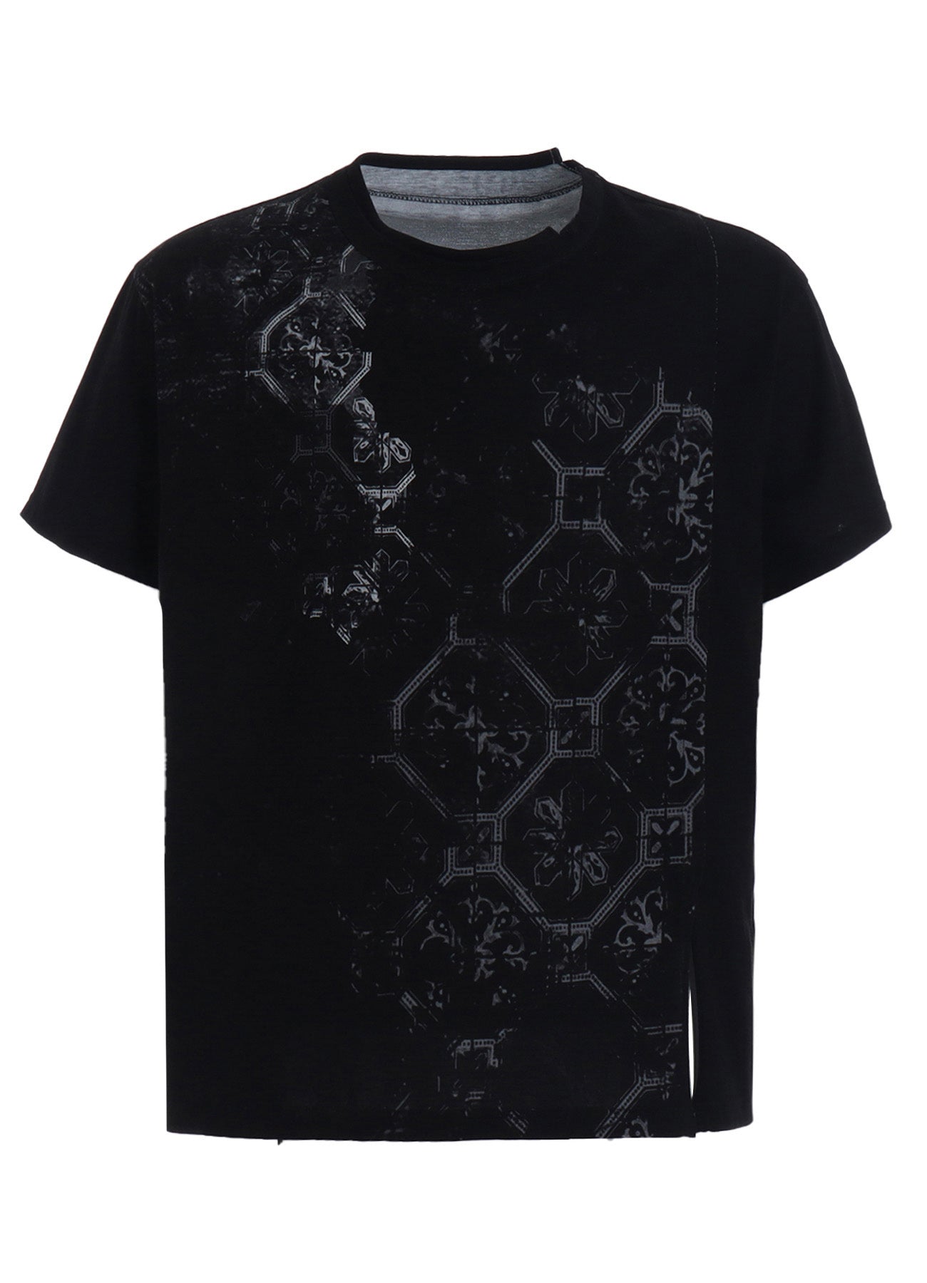 Stylish Cotton Jersey Tile Pattern T-Shirt - Mix Tiered Casual Tee for Women | Perfect for Everyday Wear, Layering & Outfit Styling