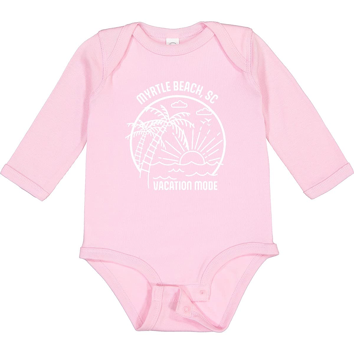 Inktastic Summer Vacation Mode Myrtle Beach South Carolina Graphic Long Sleeve Baby Bodysuit - Perfect for Beach Trips, Family Photos & Casual Outings