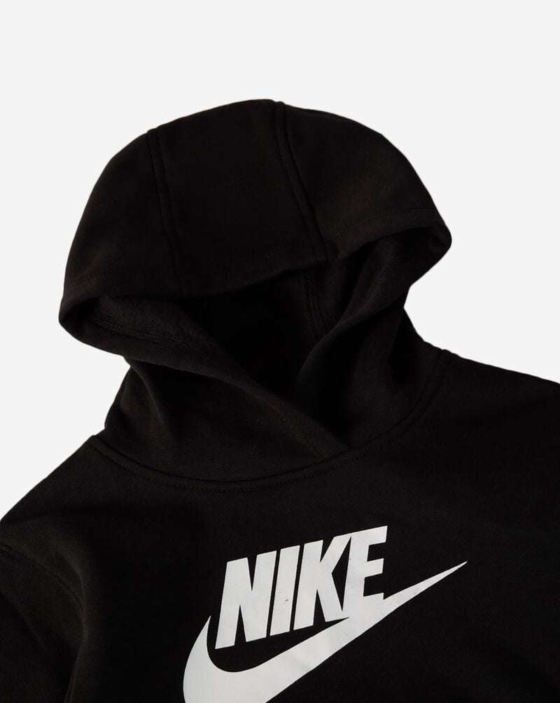 Nike Junior Club Hoodie - Black | Boys & Girls Pullover Sweatshirt | Soft & Comfortable for School, Sports & Casual Wear
