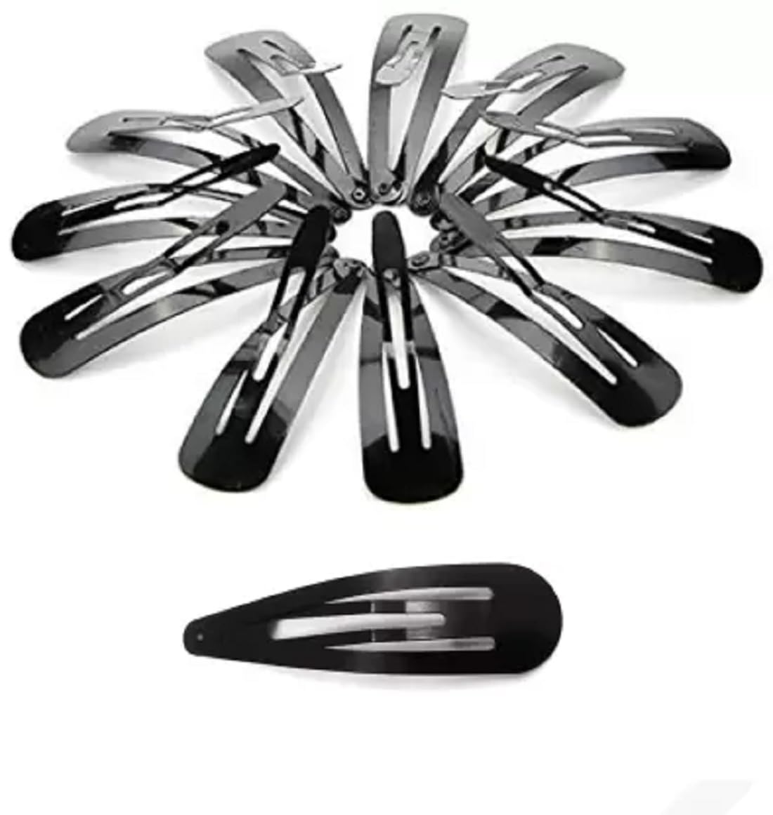Premium Metal Triangular Tik Tak Hair Clips for Women - Matte Black Tic Tac Hair Pins for Secure Hold | Portable & Easy to Use | Perfect for Workouts, Travel, and Everyday Styling
