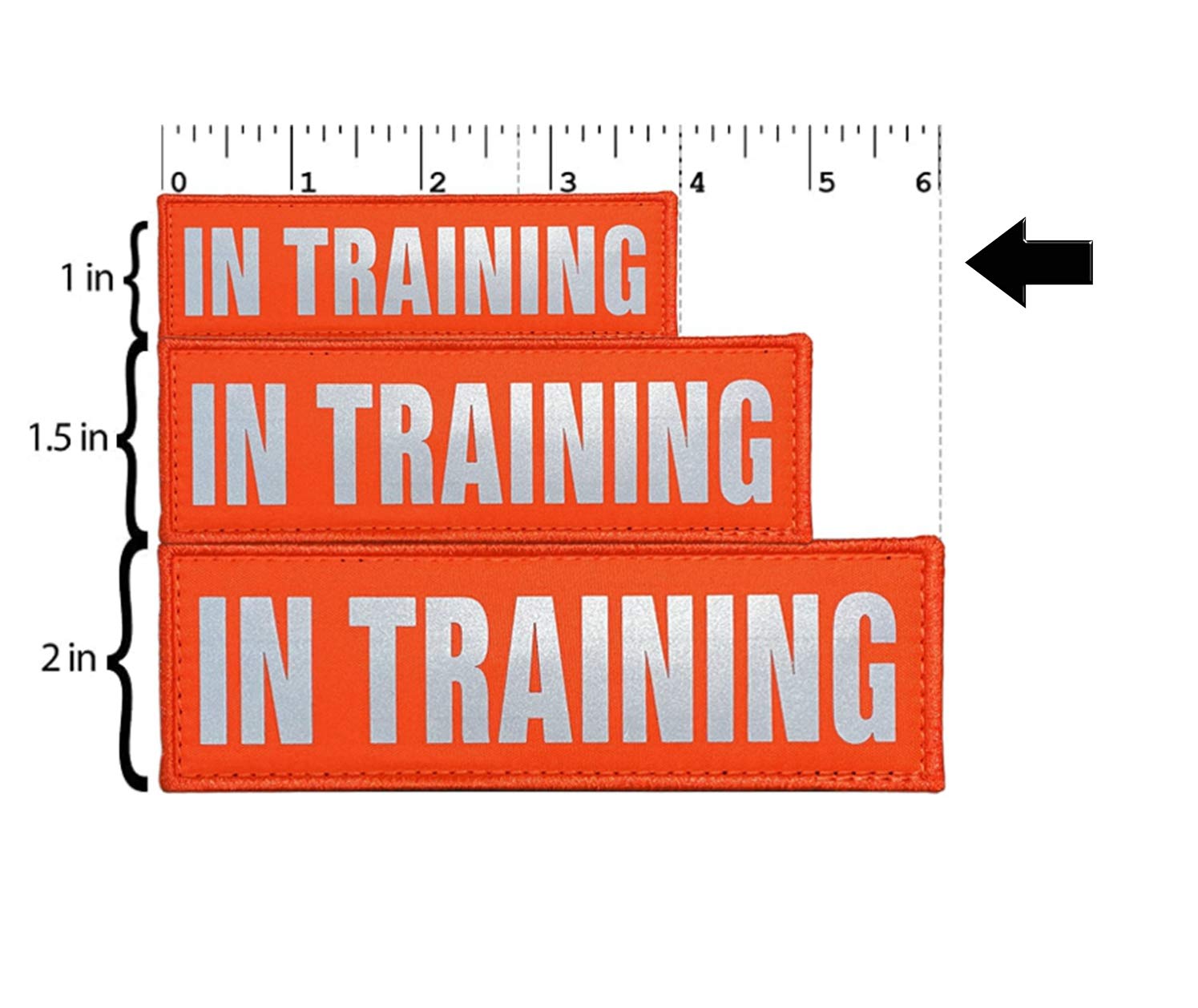 JUJUPUPS Orange Reflective Dog Patches 2 Pack - Service Dog Training Patches with Hook & Loop for Vests & Harnesses (4x1 inch) - High Visibility DO NOT PET Badges for Safety - Perfect for Training, Walks & Public Outings