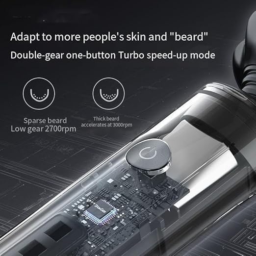 Men's Electric Shaver - 3D Rotary Shaving System with 3 Floating Heads, IPX7 Waterproof & USB Rechargeable - Perfect for Travel, Gym & Daily Grooming - Electric Beard Trimmer for Smooth Shaving