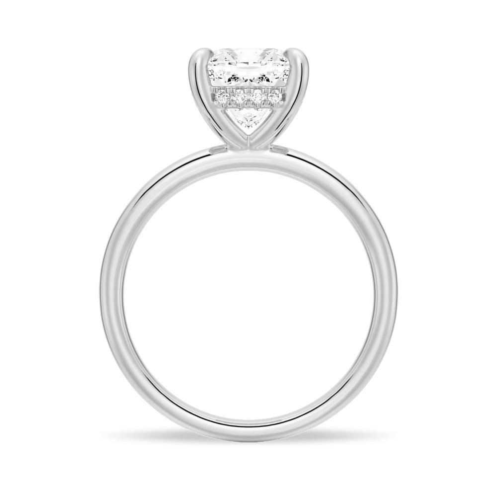 Exquisite Cushion Cut Solitaire Moissanite Engagement Ring with Hidden Halo - Sparkling Wedding Jewelry for Brides, Anniversary Gift & Proposal (1.5ct, 14K White Gold) | Perfect for Romantic Moments & Special Occasions