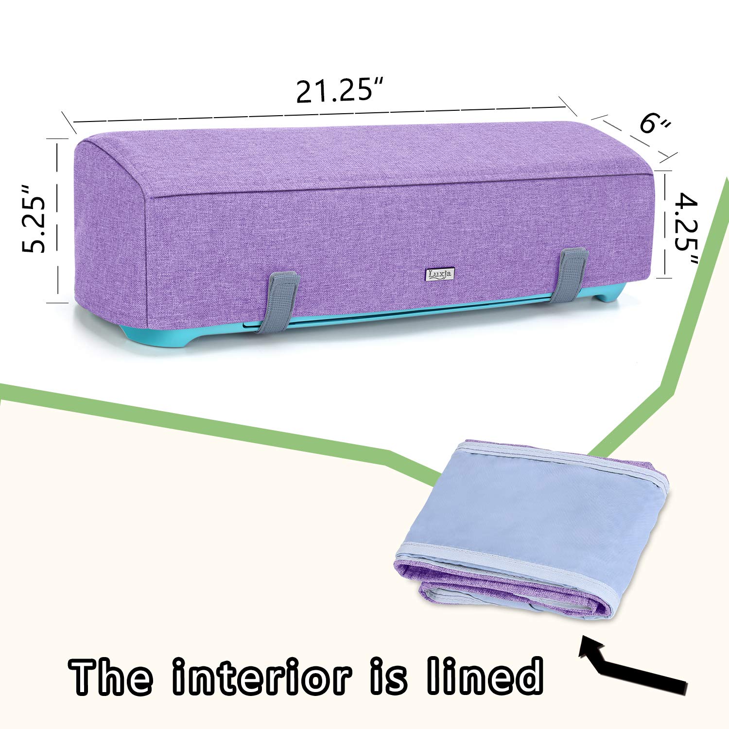 Luxja Dust Cover for Cricut Explore Air & Explore Air 2 - Machine Protector with Back Pockets, Lavender - Perfect for Craft Room Storage & Vinyl Cutting Machine Protection