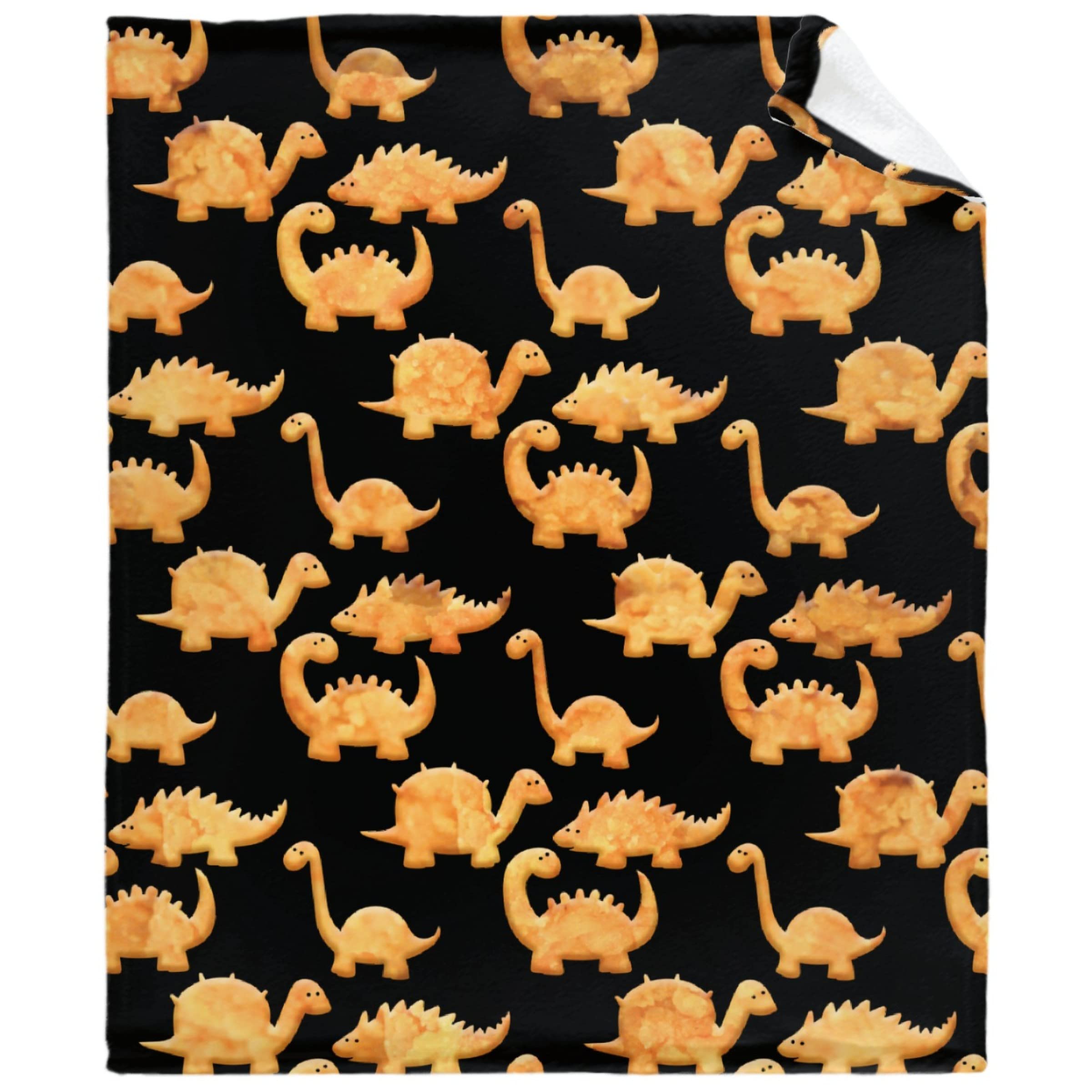 Dinosaur Chicken Nuggets Soft Flannel Throw Blanket - 120