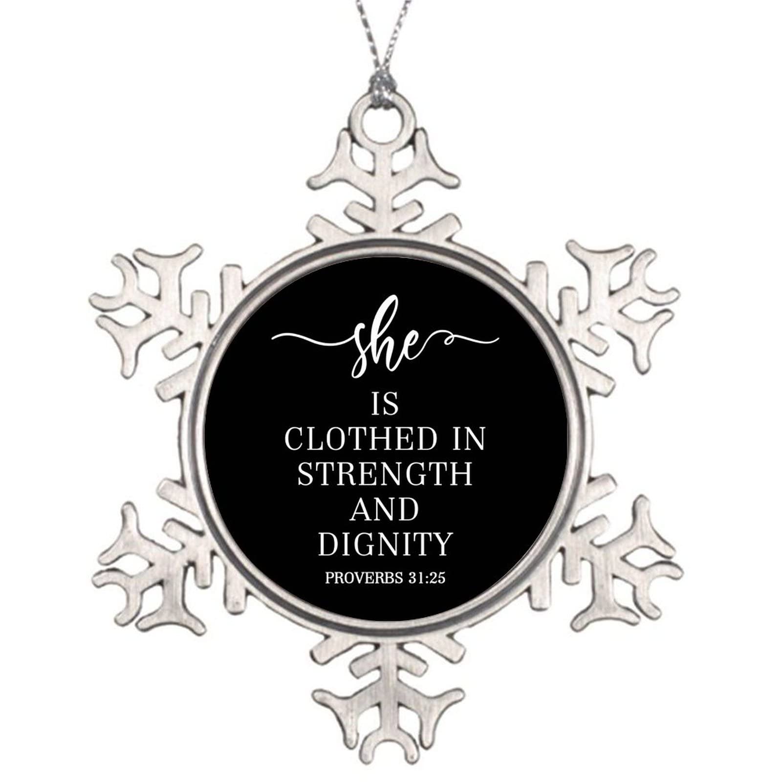 Snowflake Ornament - Christmas Metal Keepsake Gift for Tree & Winter Party Decor