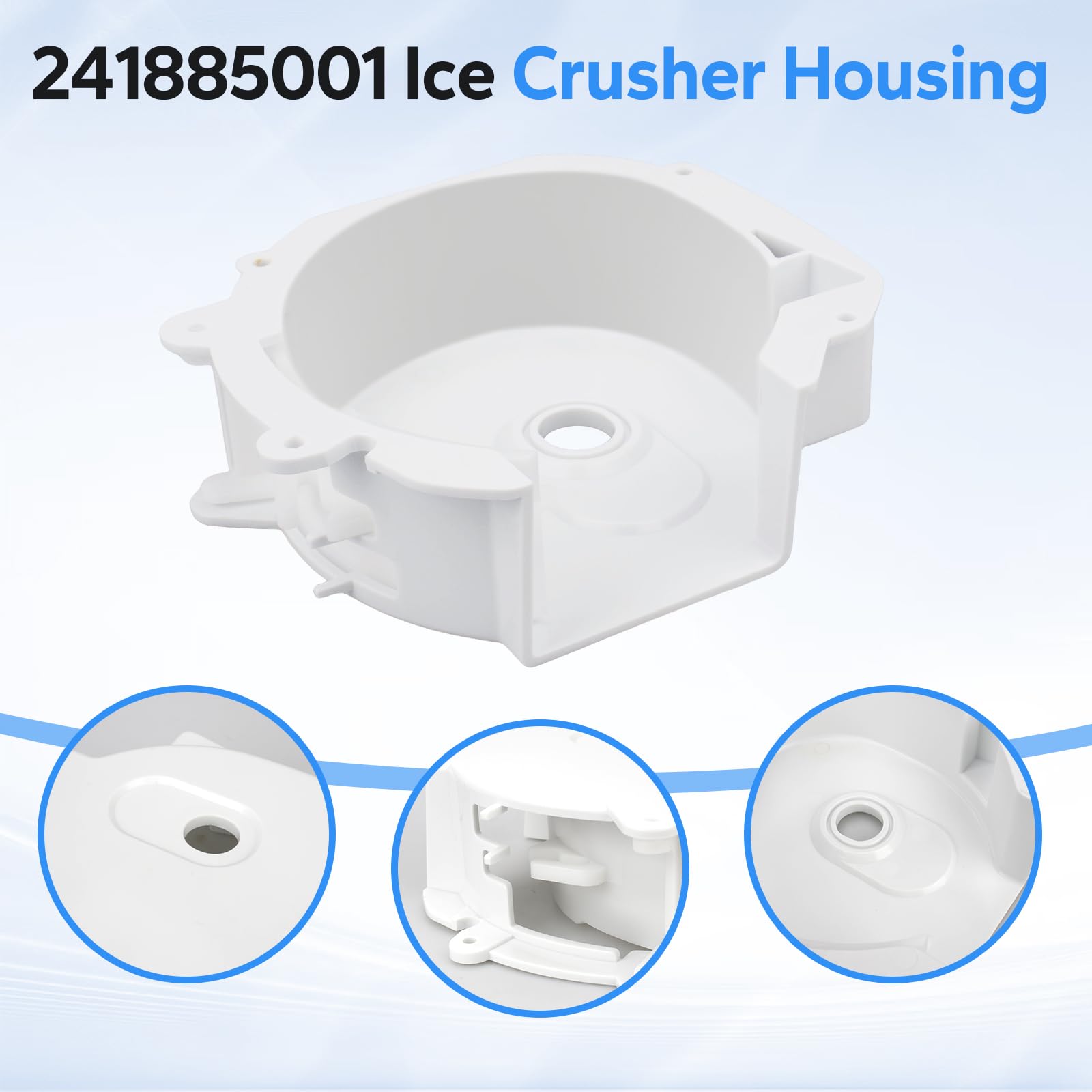 Frigidaire Ice Crusher Housing Replacement - Compatible with Kenmore Built-in Refrigerator Ice Makers | Durable Refrigerator Ice Maker Parts for Home & Commercial Use
