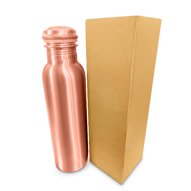**34oz Pure Copper Water Bottle for Drinking - 100% Ayurvedic Leak-Proof Copper Vessel - Best for Daily Hydration, Yoga & Detox**