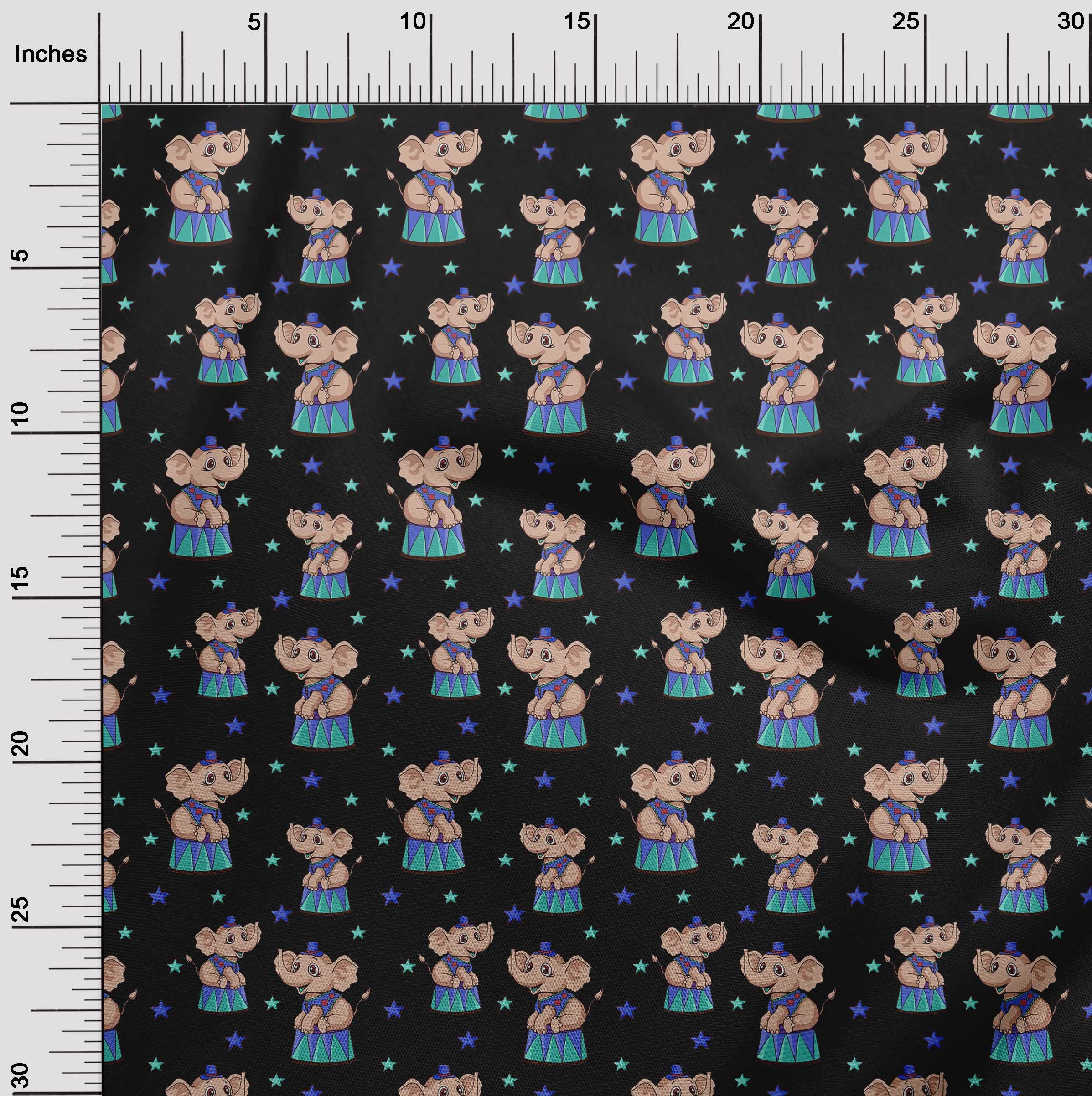 oneOone Cotton Flex Black Fabric - 40 Inch Wide Circus Dress Material for DIY Costumes & Fashion Design | Premium Print Fabric by The Yard for Sewing, Quilting, and Craft Projects