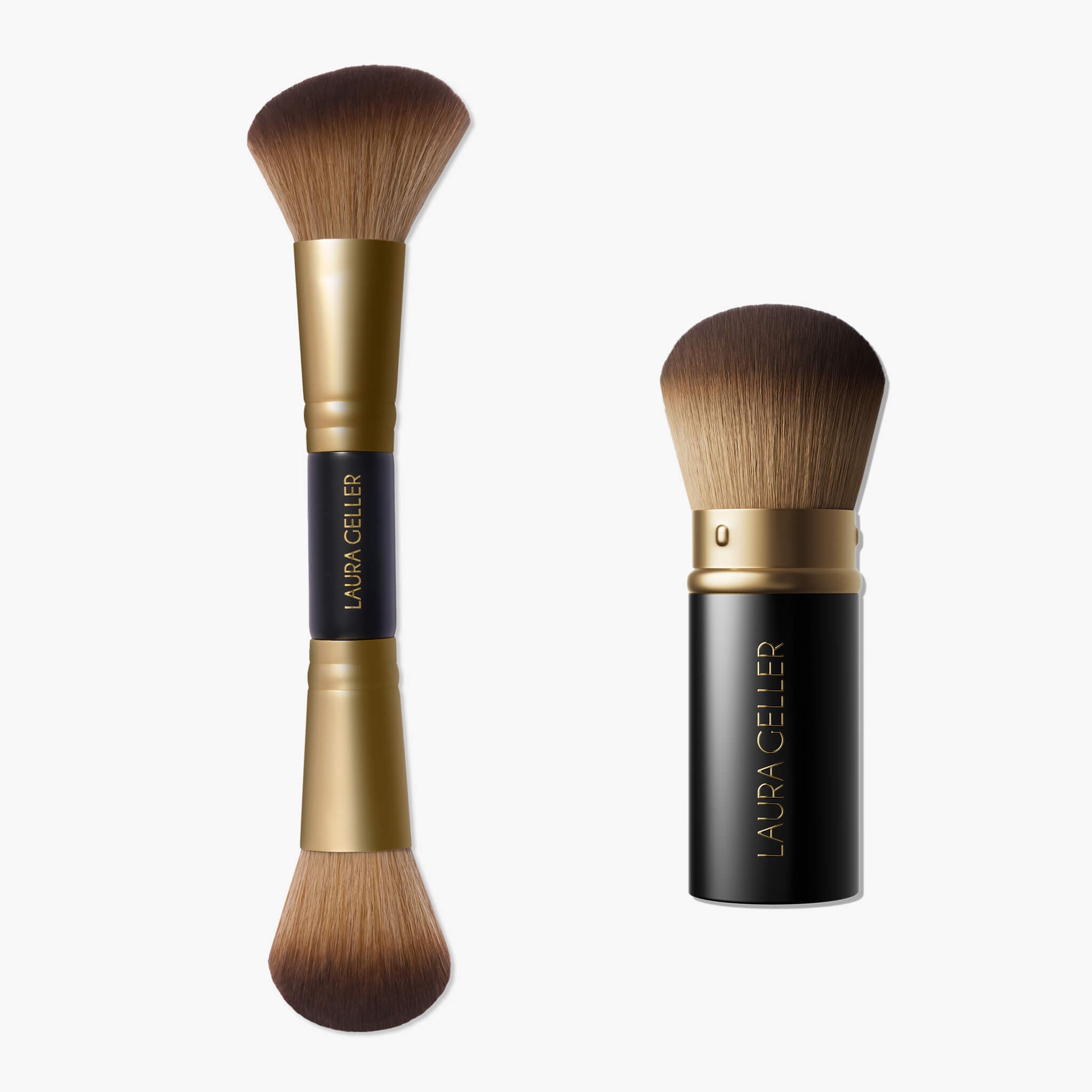 Face it All 2PC Brush Set - Professional Makeup Brush Kit for Foundation & Blending - Perfect for Daily Makeup Application & Travel