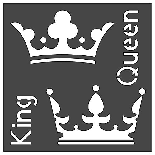 Custom Crown Stencil 1-5.5x5.5 Inch Reusable Plastic Drawing Template - Flexible Clear 0.15mm Thick Stencil Sheets (SL-375) for DIY Crafts, Wall Art & Cake Decorating