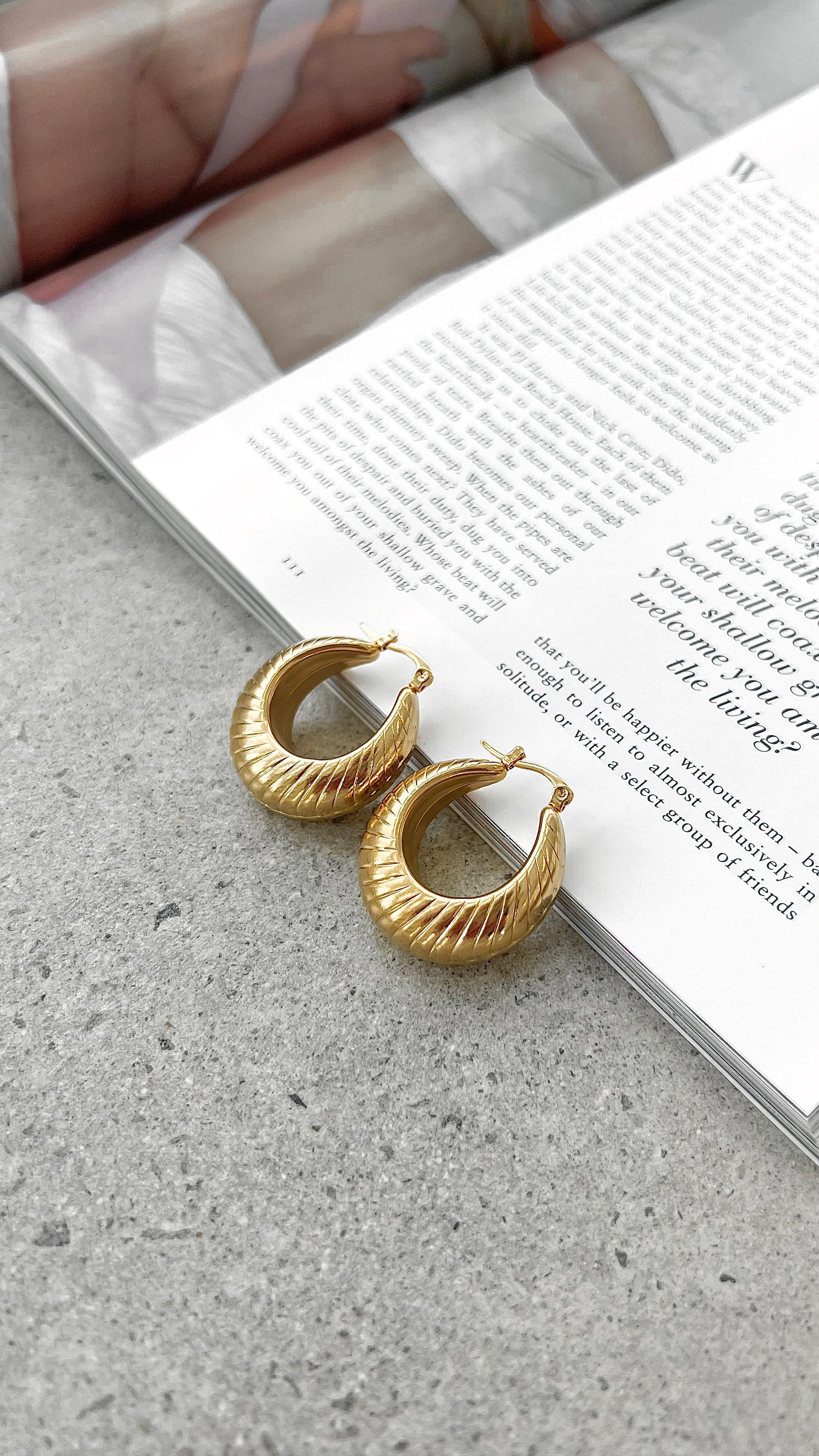 Lauren Coil Gold Plated Earrings for Women - 14K Gold Plated Hoop Earrings, Hypoallergenic & Tarnish Resistant - Perfect for Parties, Weddings & Everyday Wear