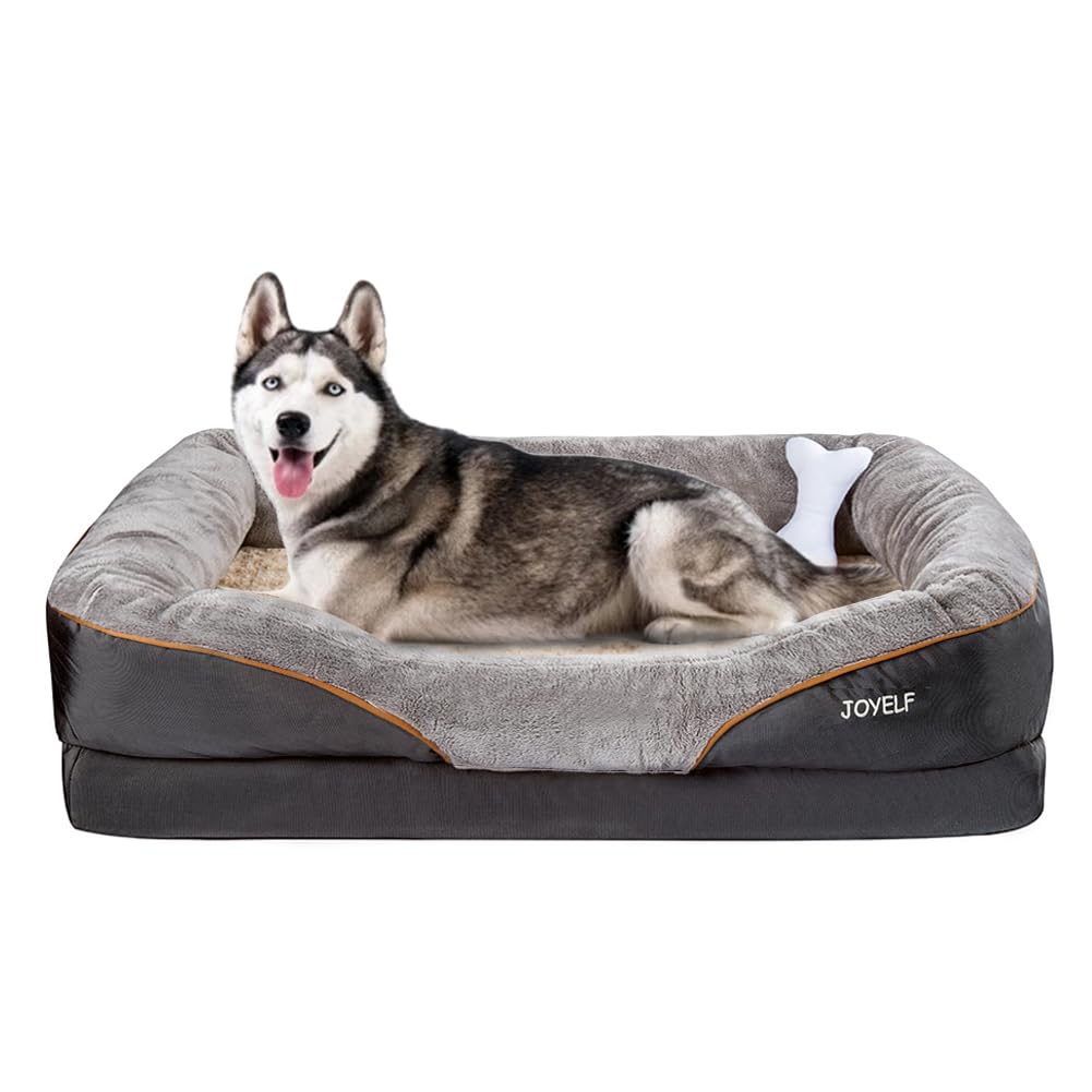JOYELF XXLarge Orthopedic Memory Foam Dog Bed with Removable Washable Cover - Supportive Pet Sofa for Large Breed Dogs - Perfect for Living Room, Bedroom & Kennel Use