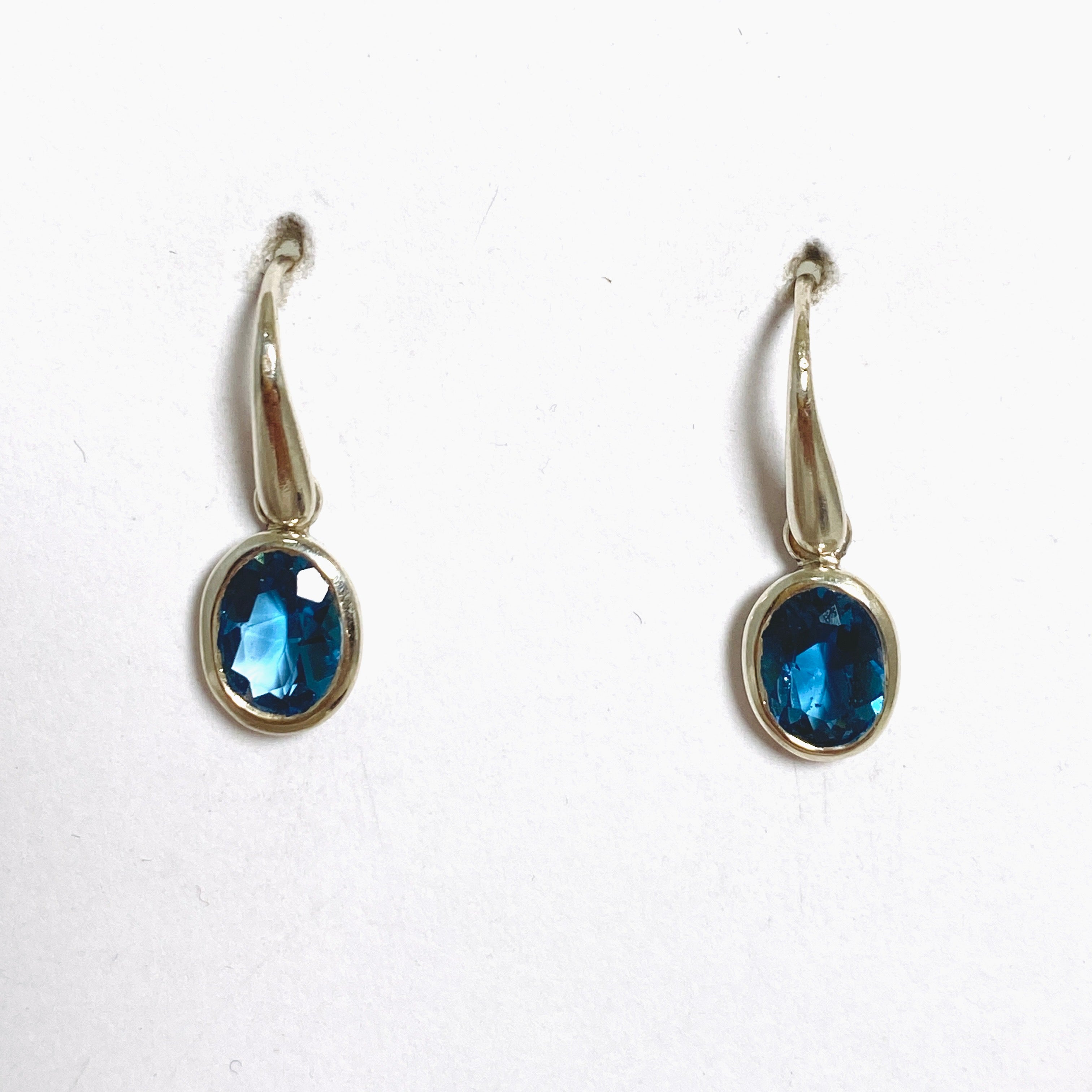 London Blue Topaz Oval Faceted Earrings for Women - 925 Sterling Silver Dangle Earrings - Elegant Jewelry Gift for Birthday, Anniversary & Valentine's Day - Perfect for Parties, Weddings & Special Occasions