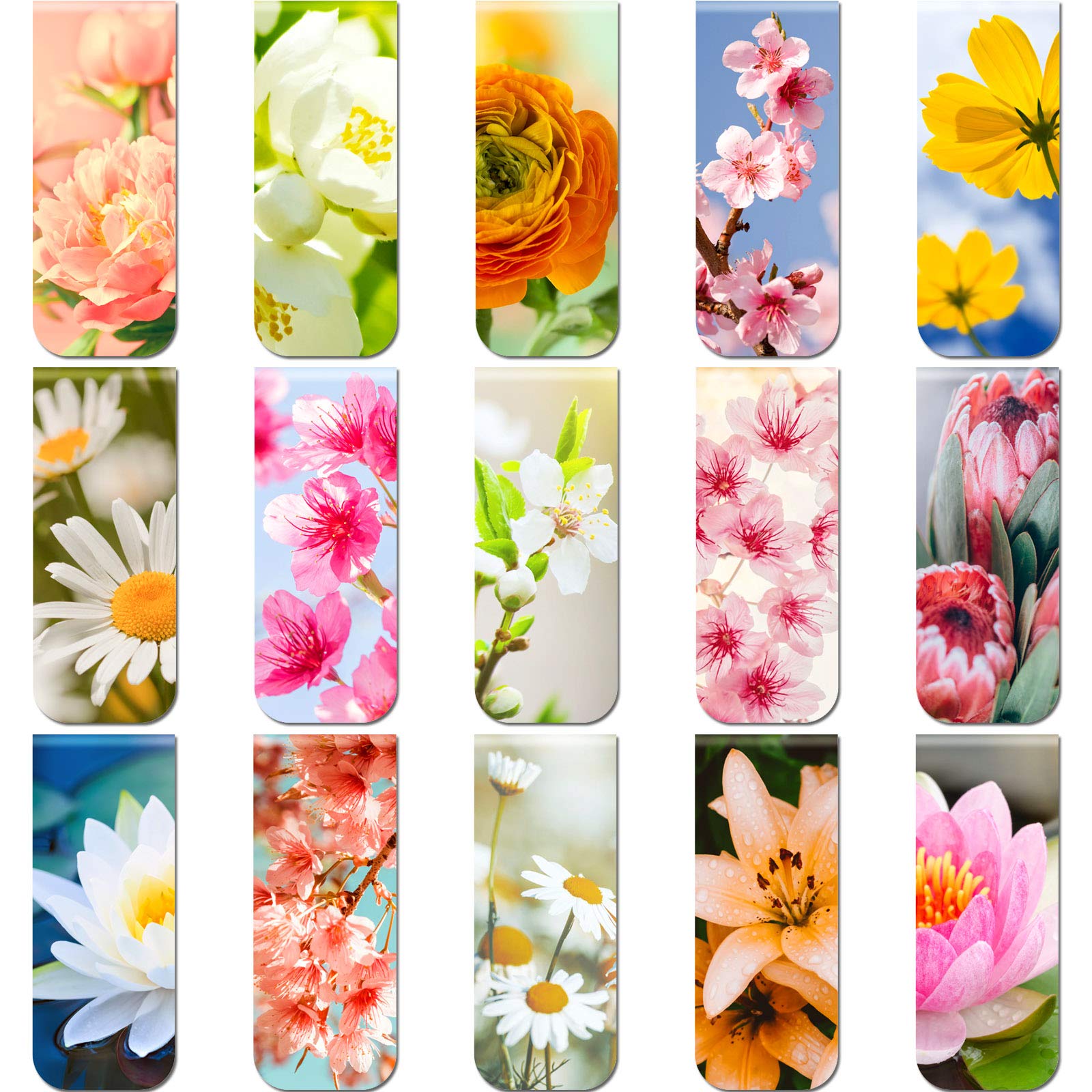 30 Pieces Floral Magnetic Bookmarks Set - Flower Magnetic Page Markers & Clips for Women, Kids, Students - Aesthetic Reading Accessories for School, Office, Book Lovers - Perfect Gift Idea for Readers & Bookworms (Flower Theme)