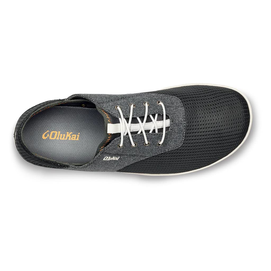 OLUKAI Nohea Moku Men's Breathable Mesh Sneakers - All-Day Comfort with No-Tie Laces & Stretch Construction - Durable All-Weather Rubber Soles for Walking, Travel & Casual Wear