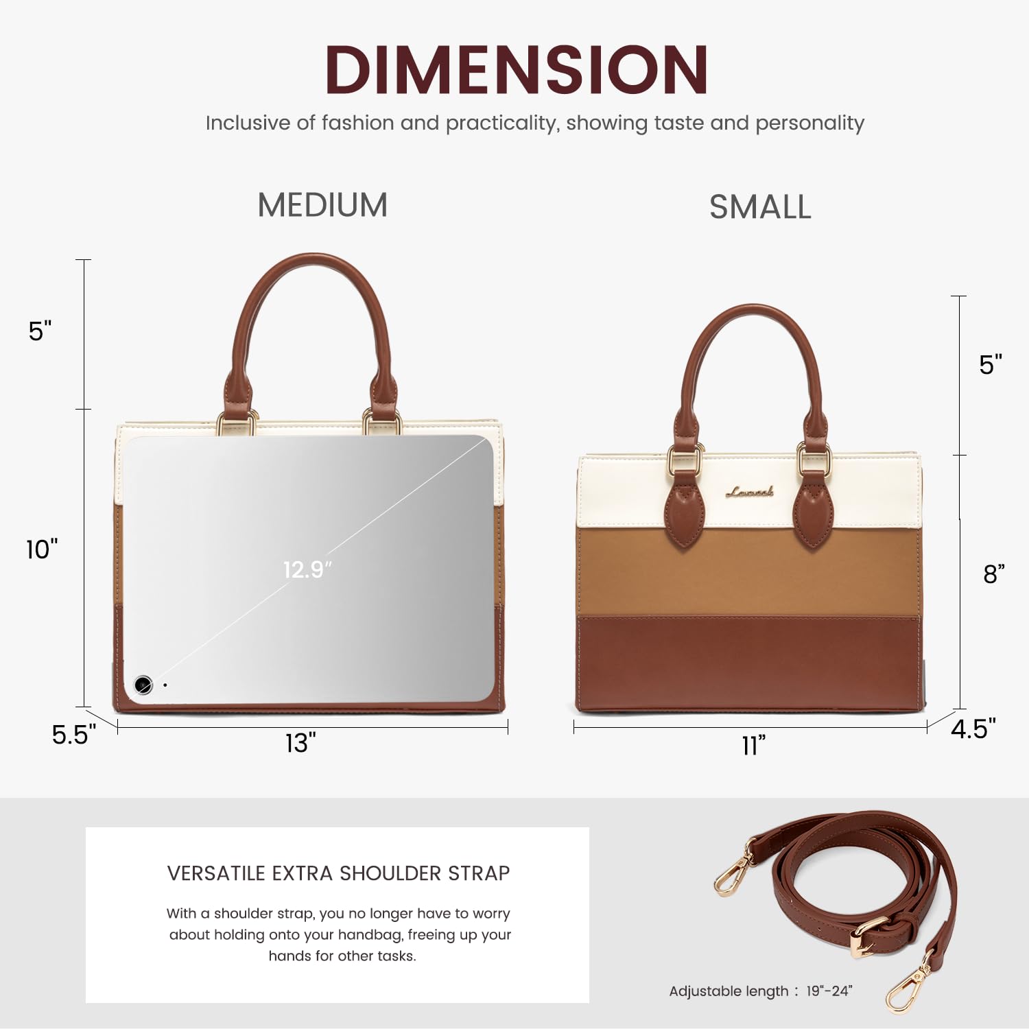 LOVEVOOK Women's PU Leather Tote Bag - Fashionable Shoulder Bag & Top Handle Satchel Purse for Ladies | Perfect for Work, Travel, and Everyday Use