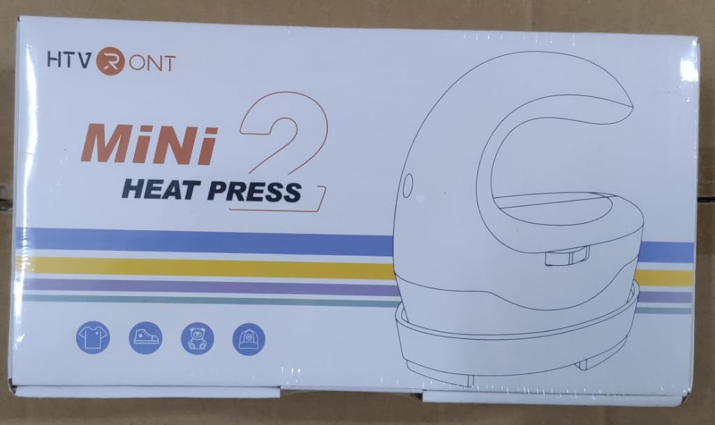 HTVRONT Mini Heat Press Machine for T-Shirts & Hats - Portable Iron Press for Heat Transfer Projects (Blue) | DIY Crafts, Custom Apparel, Small Business Use