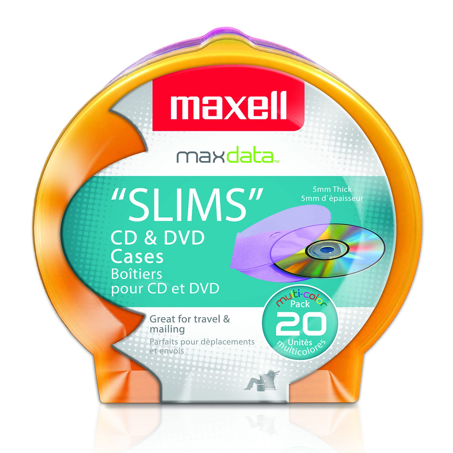 Slim CD/DVD Shell Cases - 20 Pack Assorted Colors | Protective Storage for Music, Movies & Data Discs | Ideal for Home, Office & Media Collections
