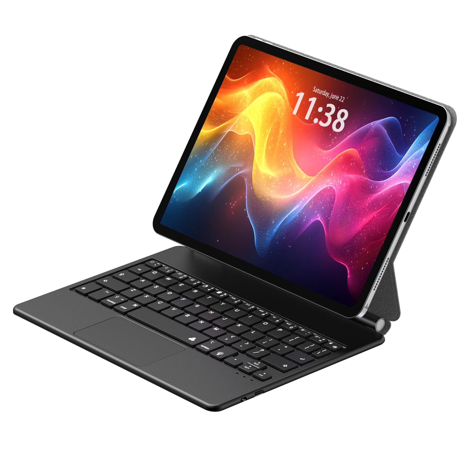iPad Air 11-inch 2025 Keyboard Case | Magic Keyboard Compatible with iPad Pro 11-inch (1st-4th Gen) & iPad Air (4th-6th Gen) | Backlit Multi-Touch Trackpad | Floating Magnetic Stand | Black | Perfect for Work, Study & Creative Projects