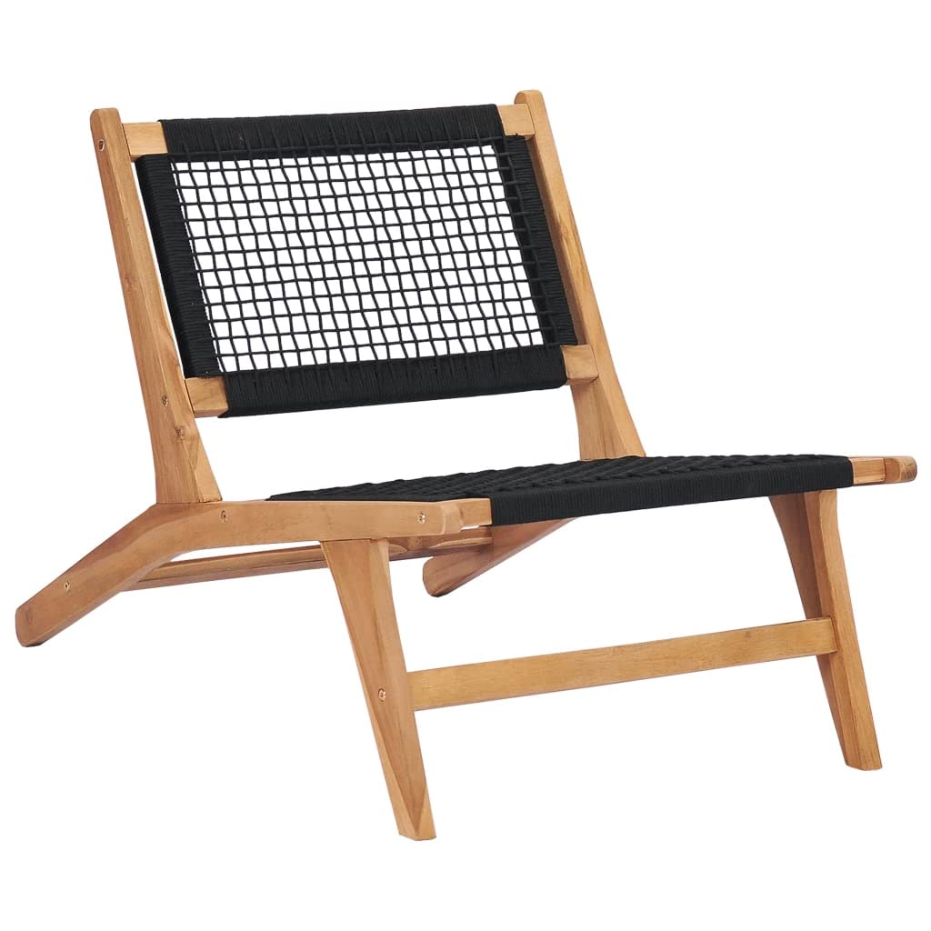Premium CHARMMA Sun Lounger with Adjustable Footrest - Solid Teak Wood & Durable Rope Design - 11.42KG Weight Capacity - Perfect for Poolside, Beach, Patio, and Outdoor Relaxation