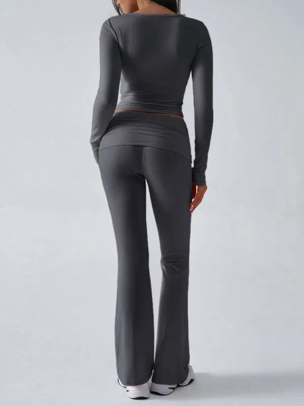 Stylish Women's Casual Jersey Two Piece Outfit - Comfortable Lounge & Summer Travel Set for Everyday Wear