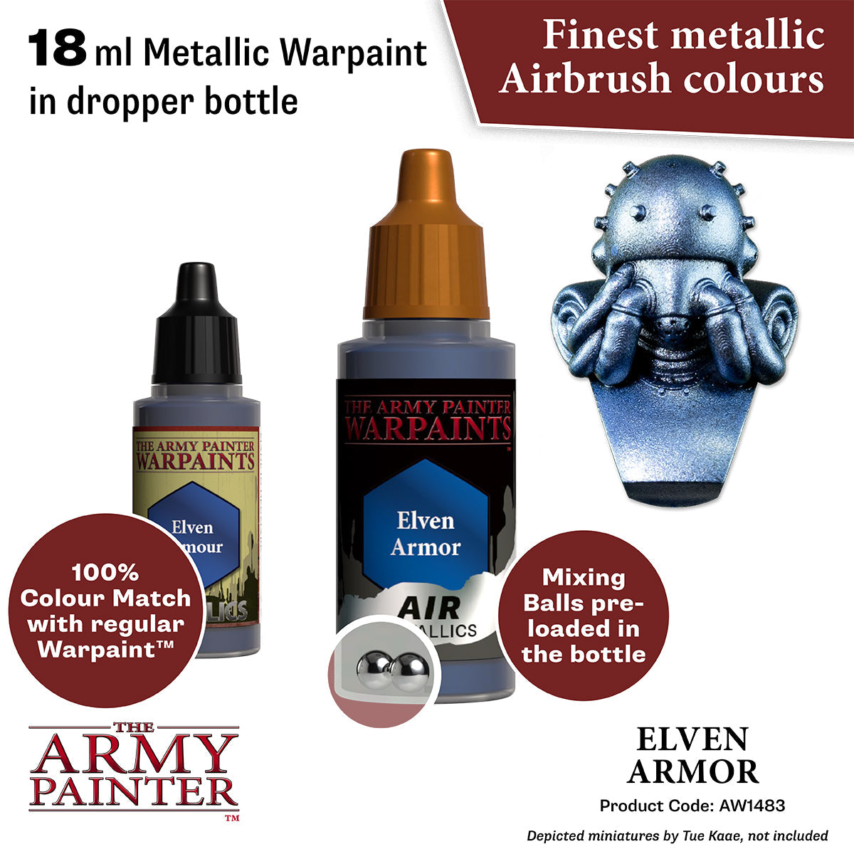 Warpaints Air Metallics: Elven Armor - Premium Metallic Paint for Miniature Models & Fantasy Figures - Perfect for Warhammer, D&D, and Tabletop Gaming