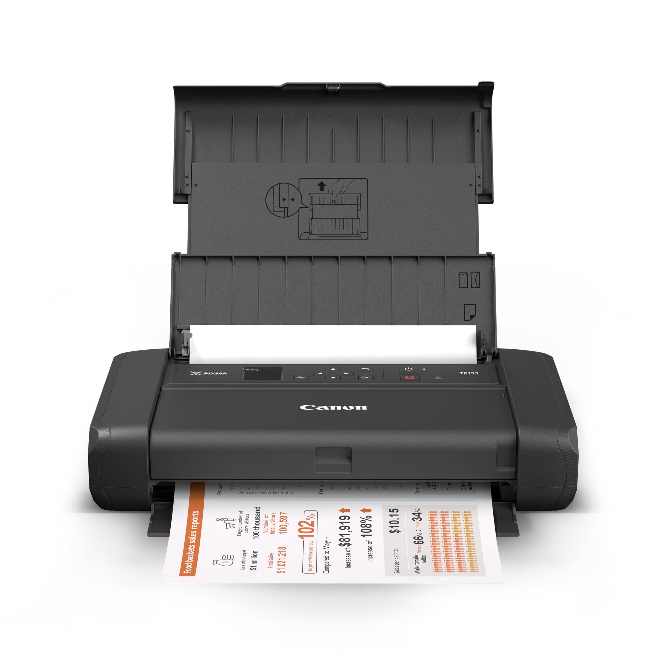 Canon PIXMA TR150 Wireless Portable Printer for Home & Office - Compact Mobile Printing for Travel, Business, and On-the-Go Professionals