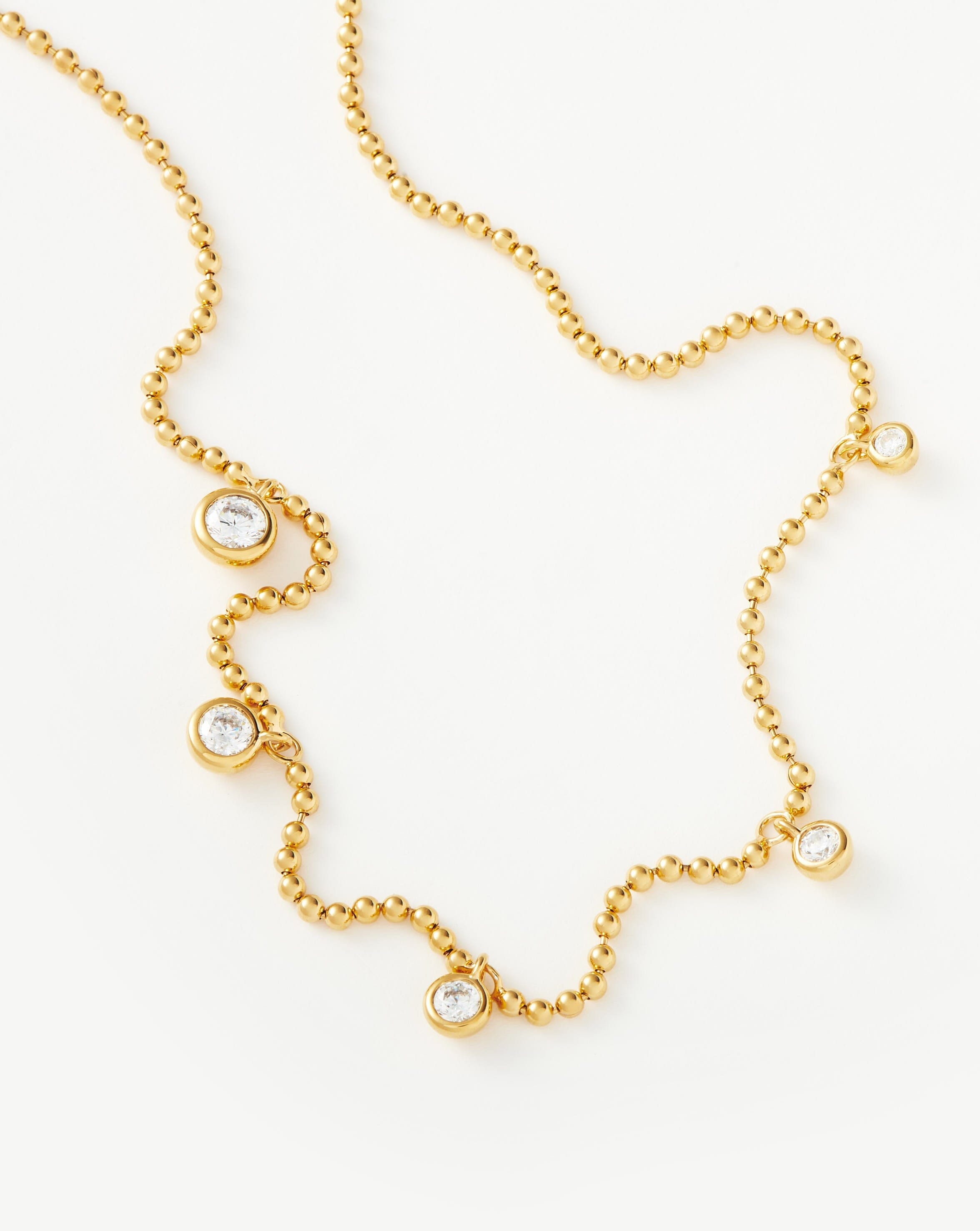 18K Gold Vermeil Stone Charm Drop Choker Necklace with Cubic Zirconia - Elegant Layering Jewelry for Women, Perfect for Date Night & Special Occasions