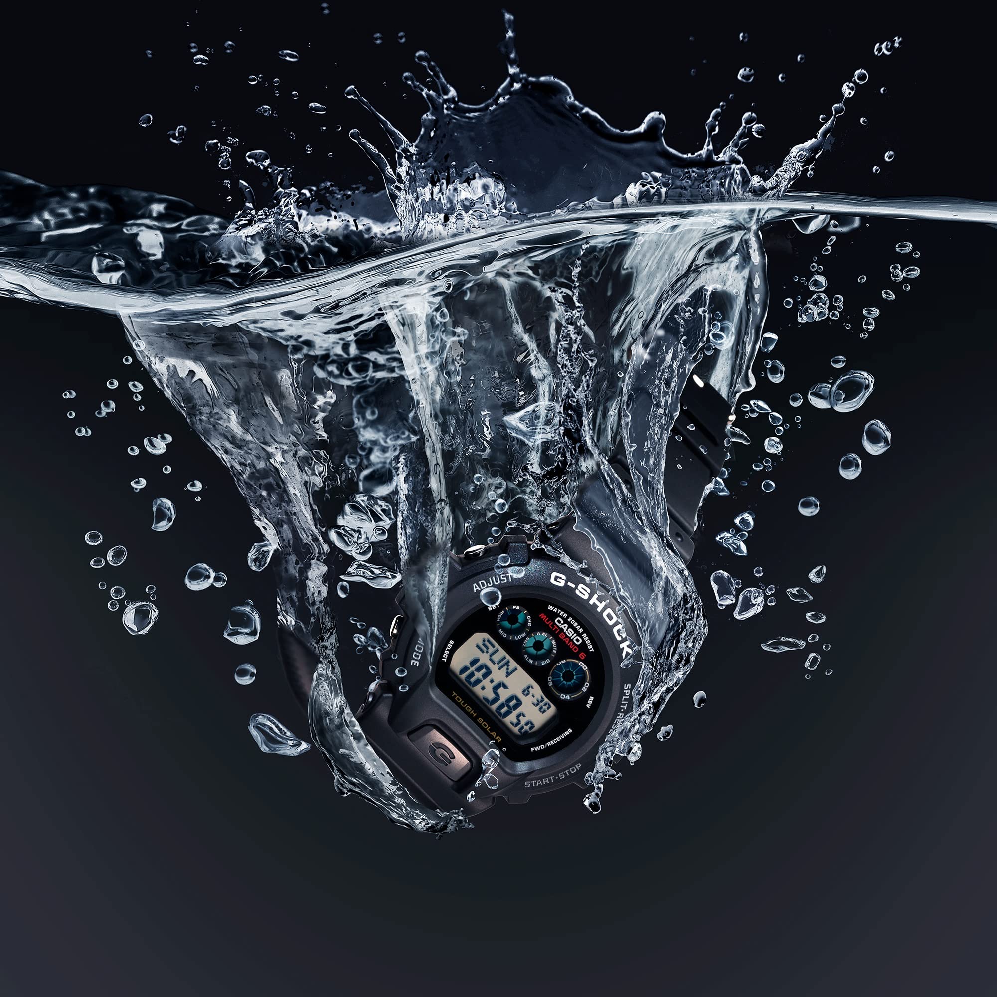 Casio G-Shock GW6900-1 Men's Solar-Powered Digital Sport Watch - Shock Resistant, Waterproof & Durable for Outdoor Activities, Hiking, Running and Workouts