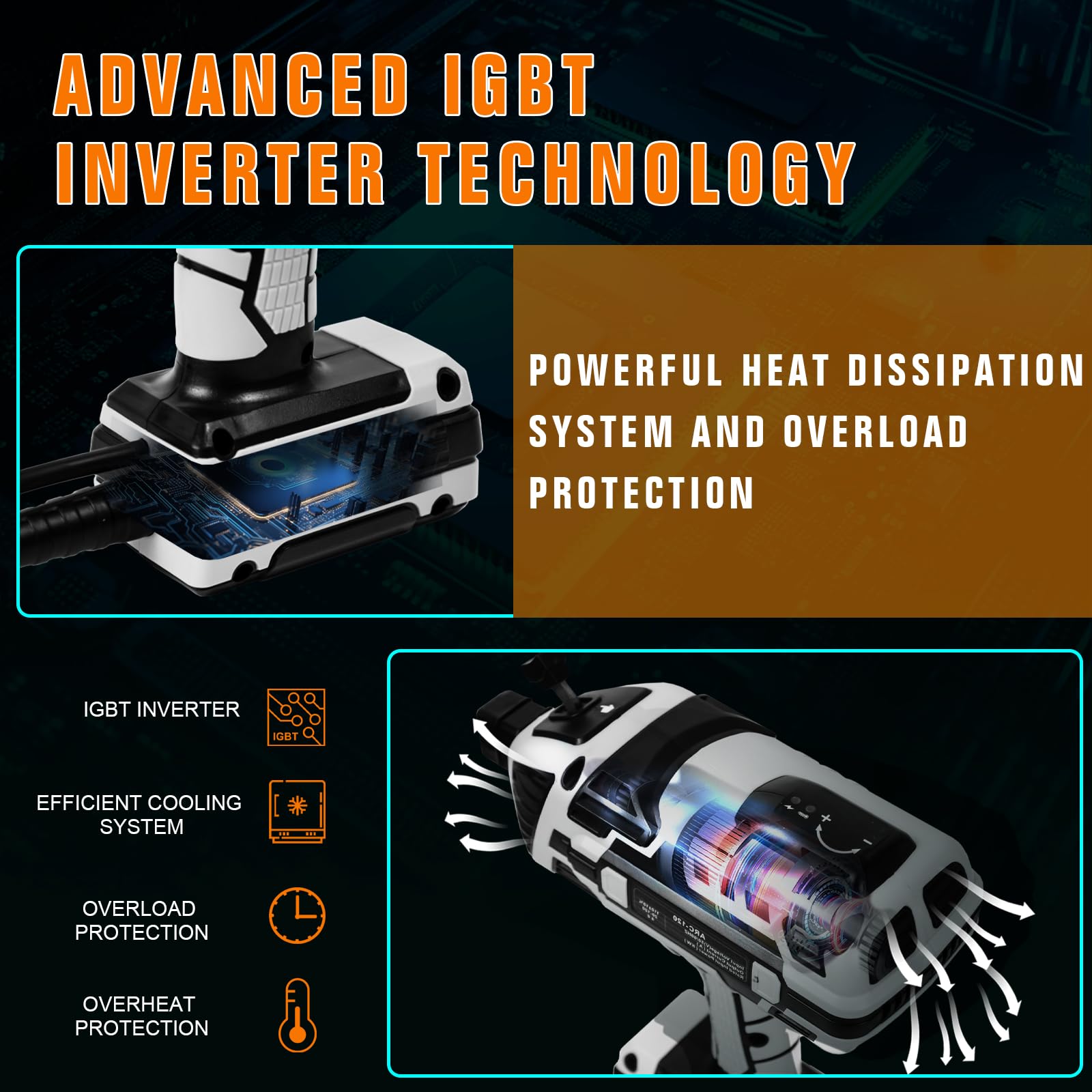 Portable 110V ARC Welder Machine - IGBT Inverter Stick Welding Gun with 6 Variable Current Settings, Handheld Welder for 1/16