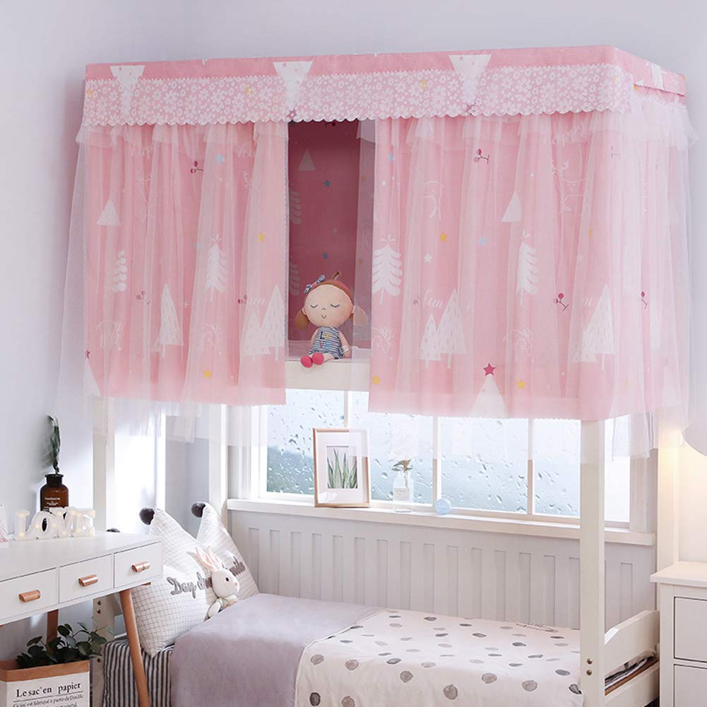 Blackout Bed Canopy Curtain for Dorm Bunk Beds - Privacy Protection, Dustproof & Light Blocking Gauze Tent - Perfect for College Dorm Rooms, Studio Apartments & Kids' Bedrooms