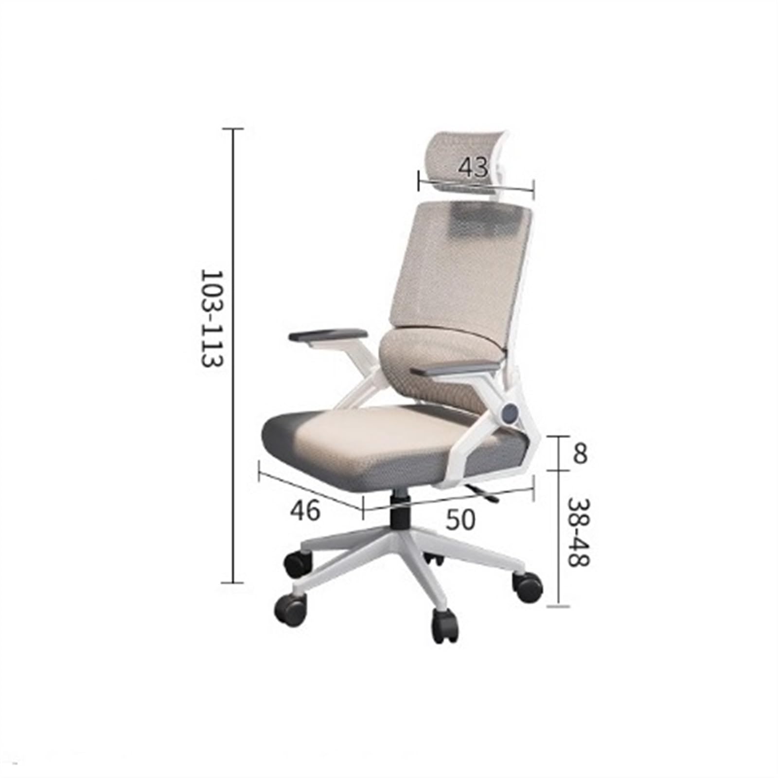 Ergonomic Office Chair with Lumbar Support & Headrest - Home & Office Use