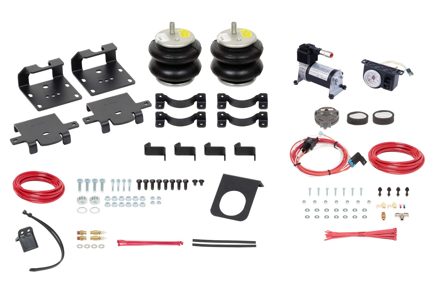 Firestone Chevy/GMC HD 2500/3500 Air Spring Kit with Analog Air Compressor - Heavy Duty Truck Suspension Upgrade for Smoother Towing & Hauling