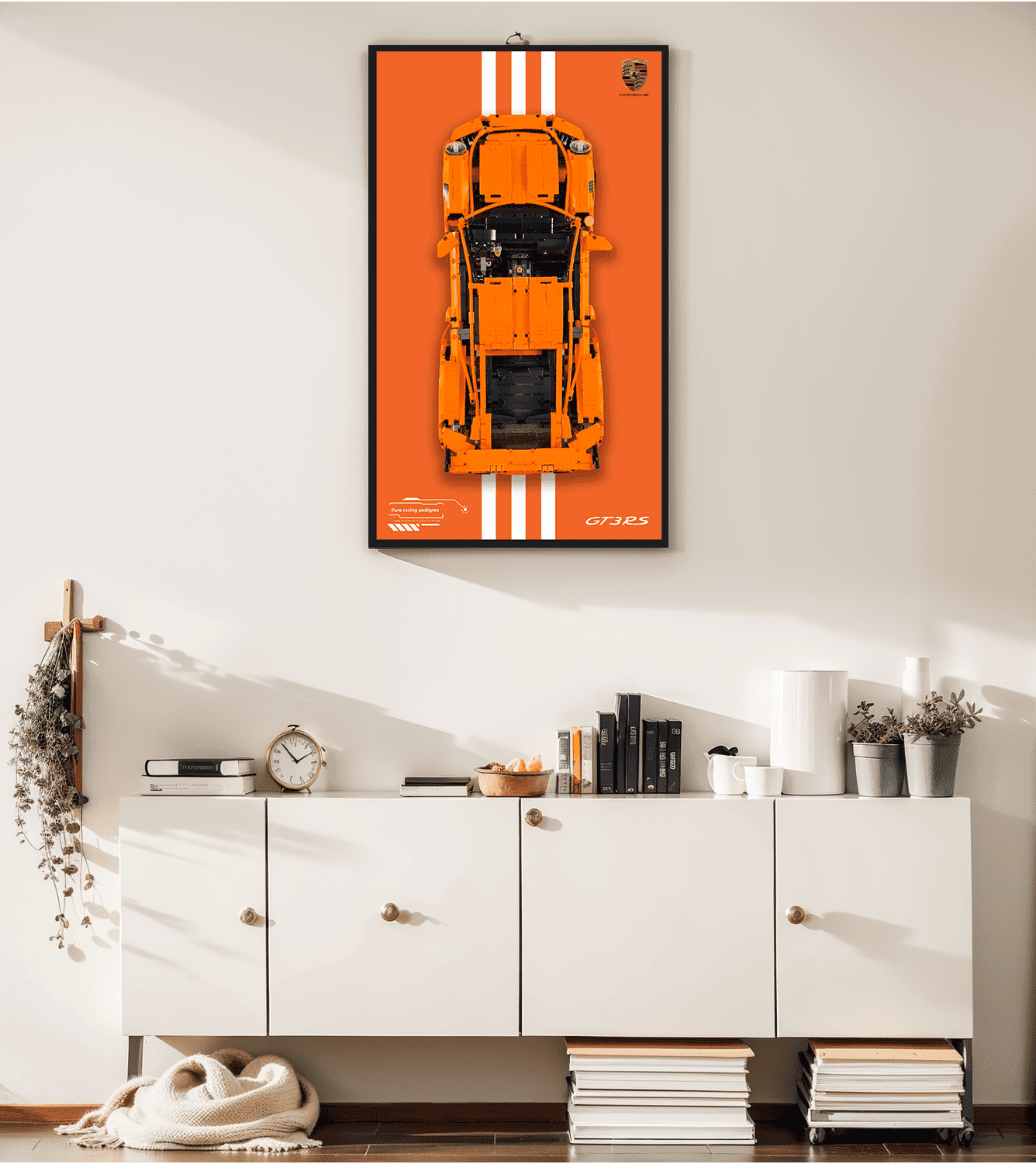 LEGO Technic 42056 Porsche 911 GT3 RS Wall Display Frame - Premium Showcase for LEGO Car Models - Perfect for Home Office Decor & Collector's Display