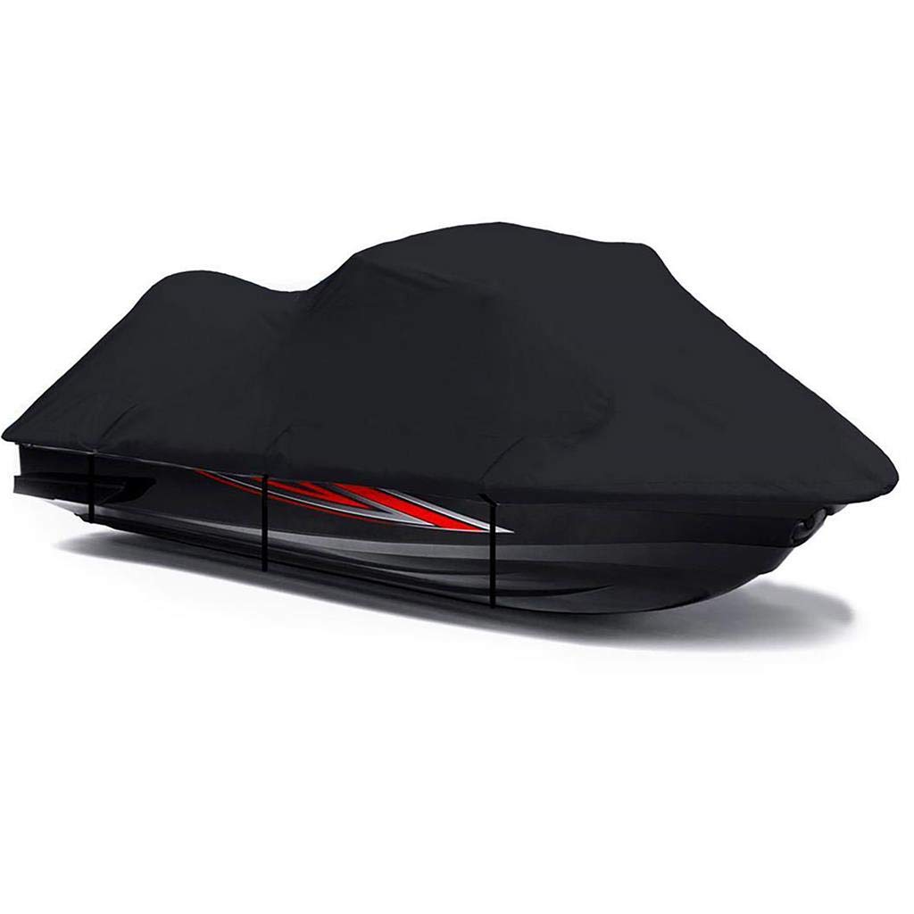 SBU Black Jet Ski Cover for Kawasaki STX-15F (2003-2020 Models) - Waterproof, UV-Resistant Protection for Outdoor Storage & Transport