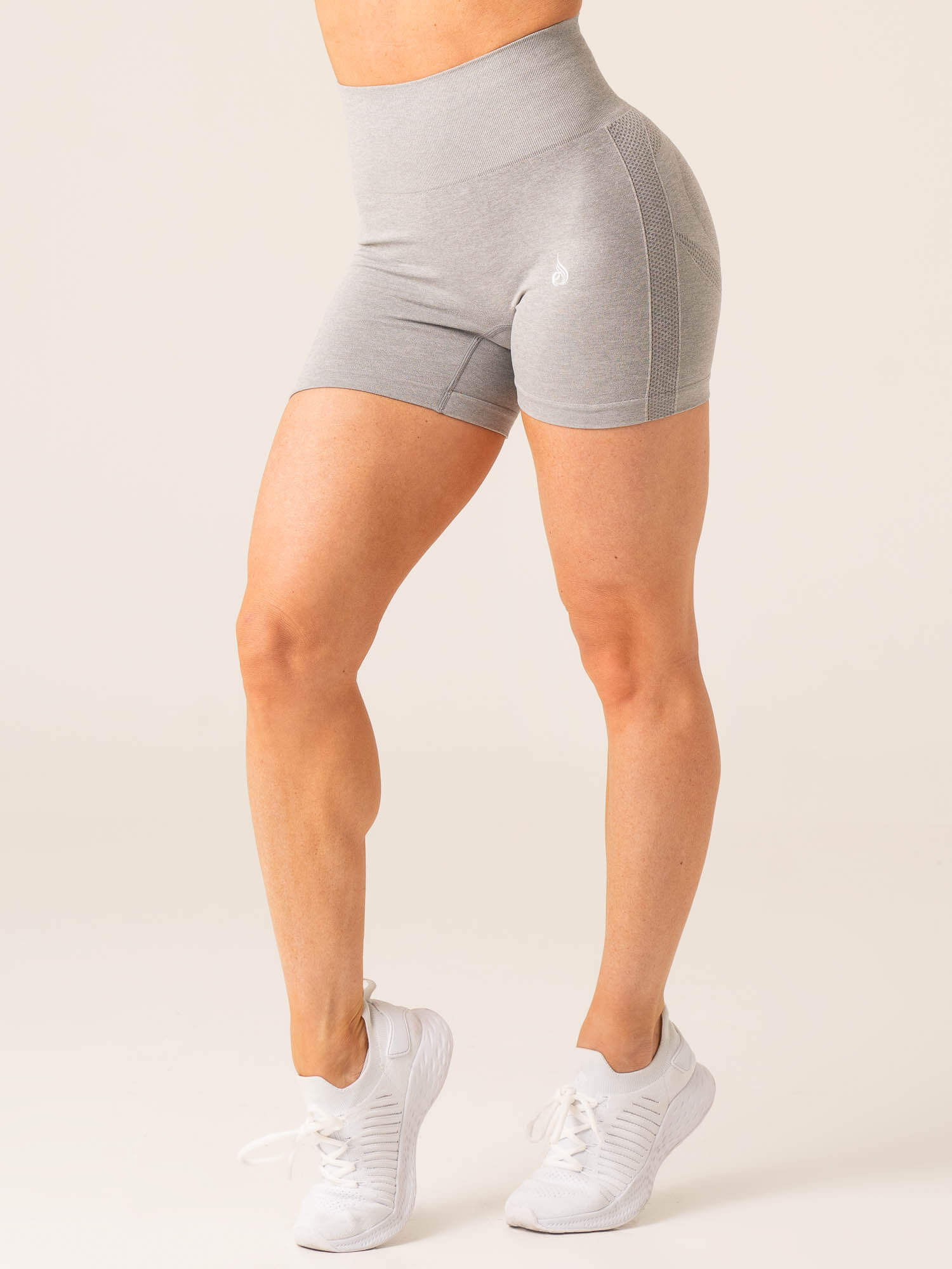 Evolve Seamless Shorts - Light Grey Marl - High Waisted Yoga Shorts for Women - Perfect for Workout, Running & Lounge Wear