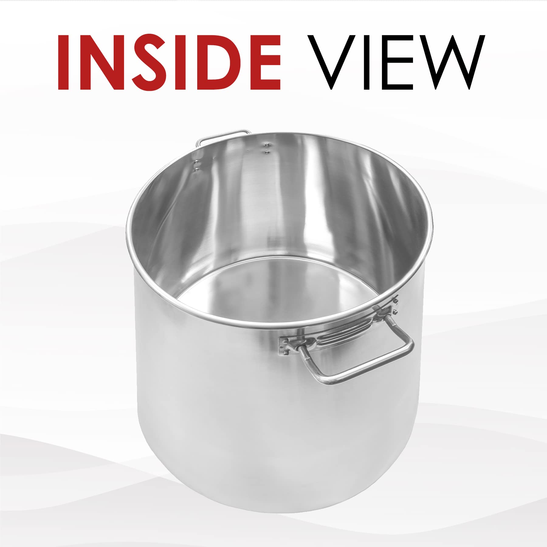 50 Quart Stainless Steel Stock Pot - Heavy Duty Commercial Cooking Pot for Soups, Stews & Pasta - Restaurant & Home Kitchen Use